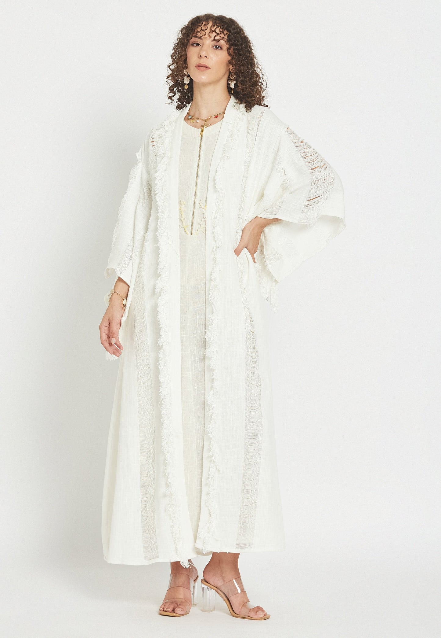 Ondelia White Kimono
