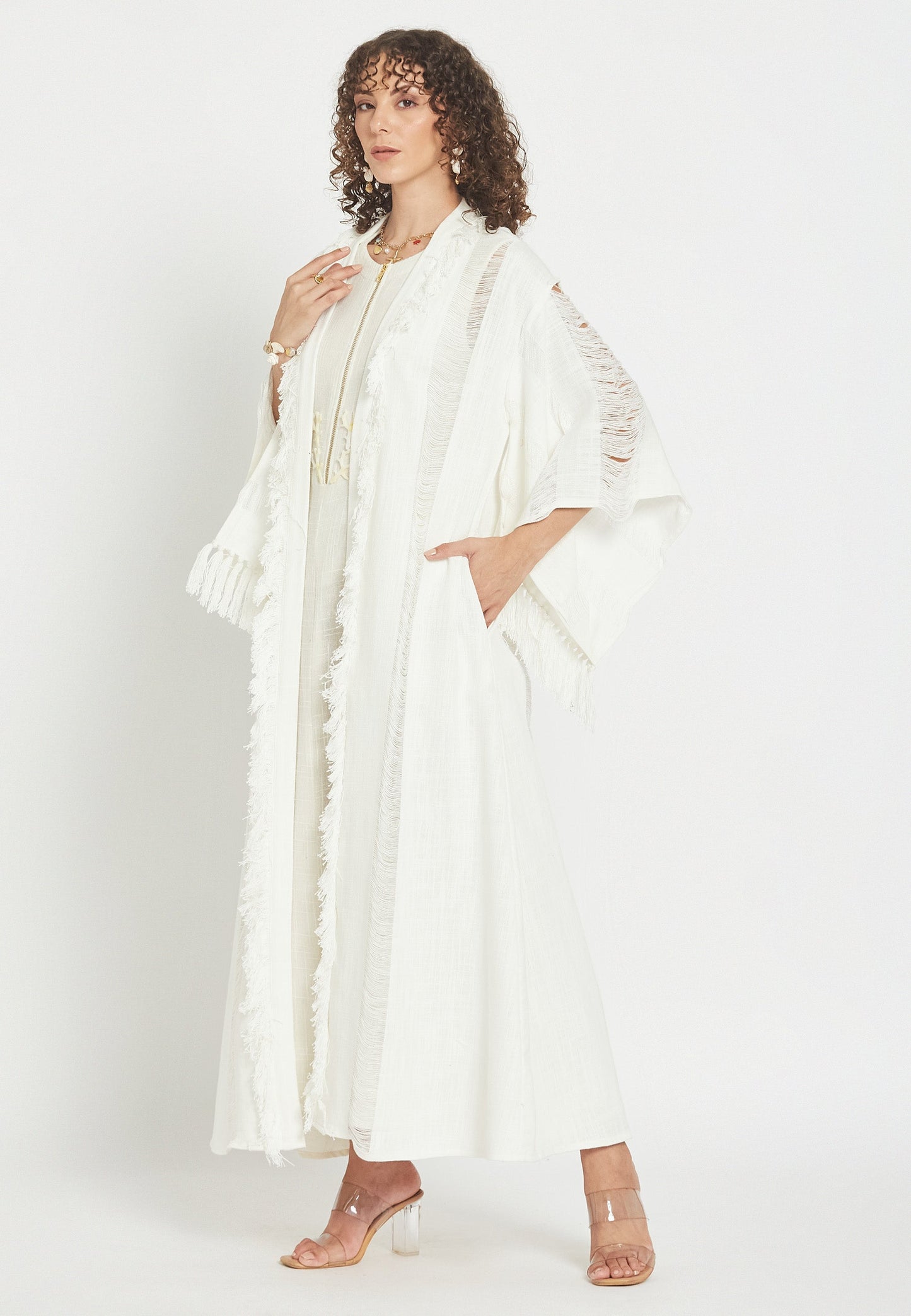 Ondelia White Kimono