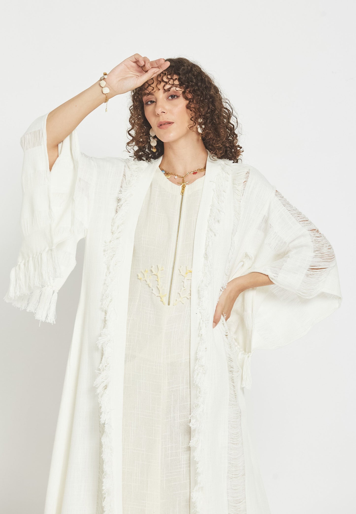 Ondelia White Kimono