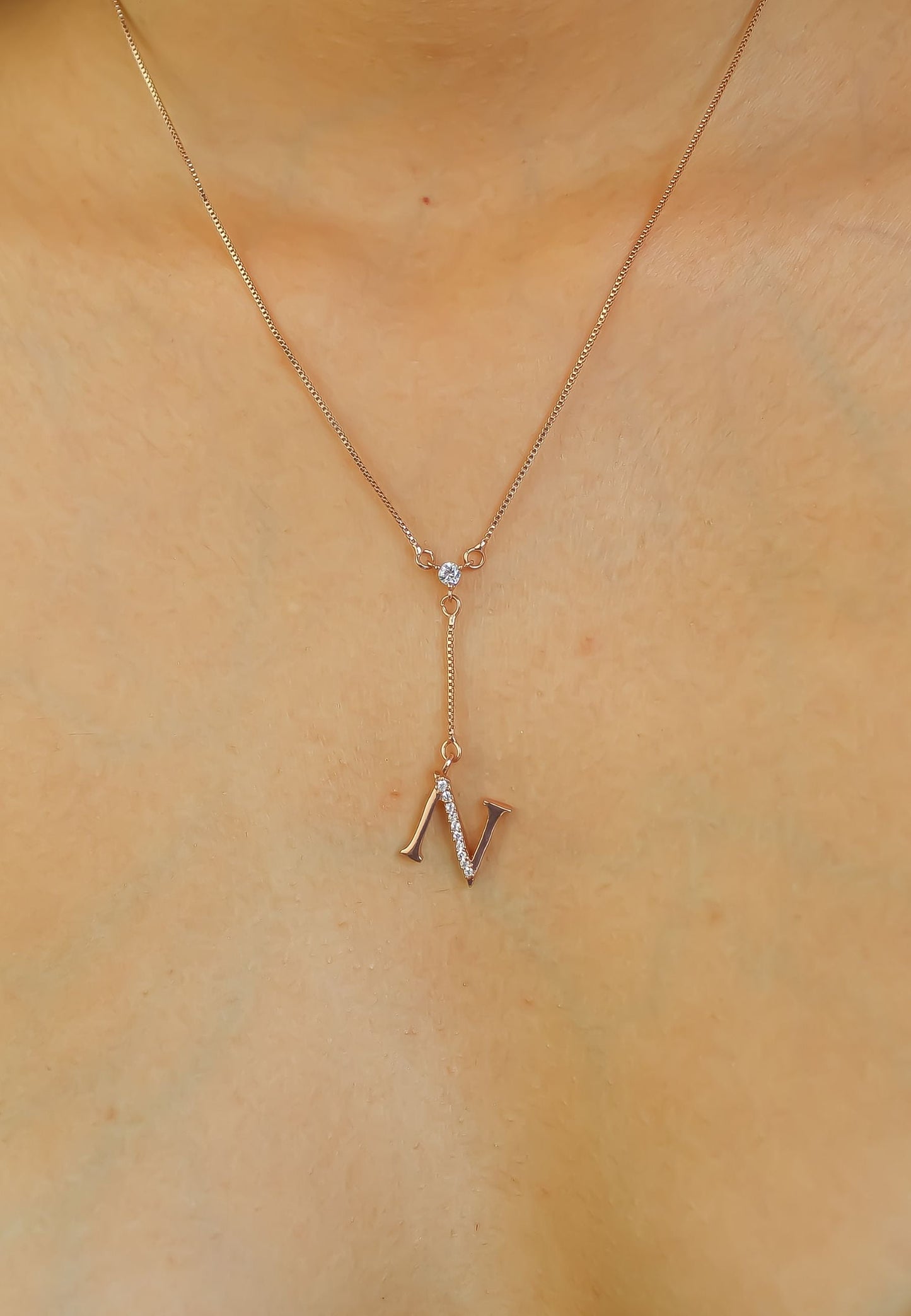 rose gold alphabet necklaces Bombay Sunset