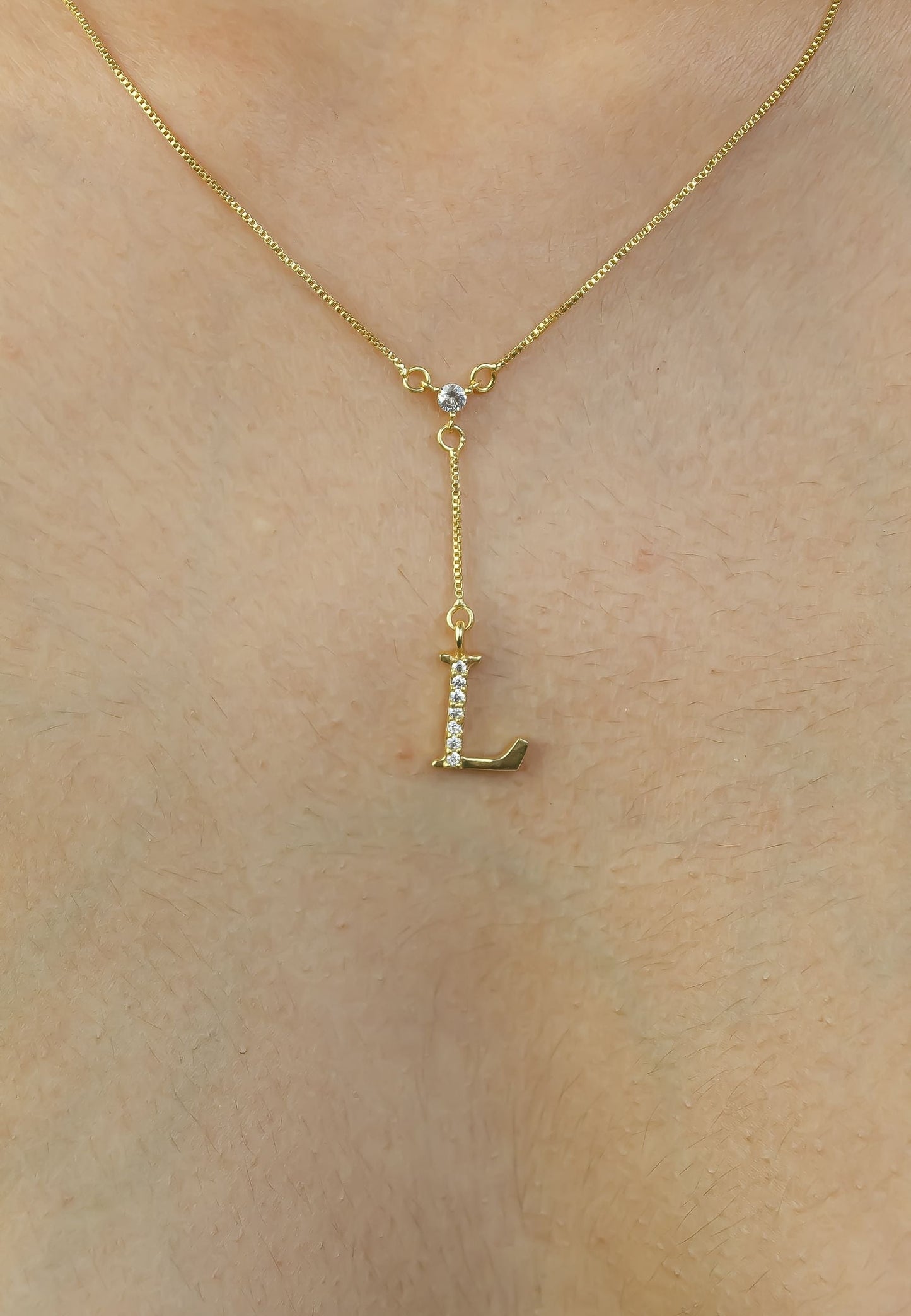 gold alphabet necklaces Bombay Sunset