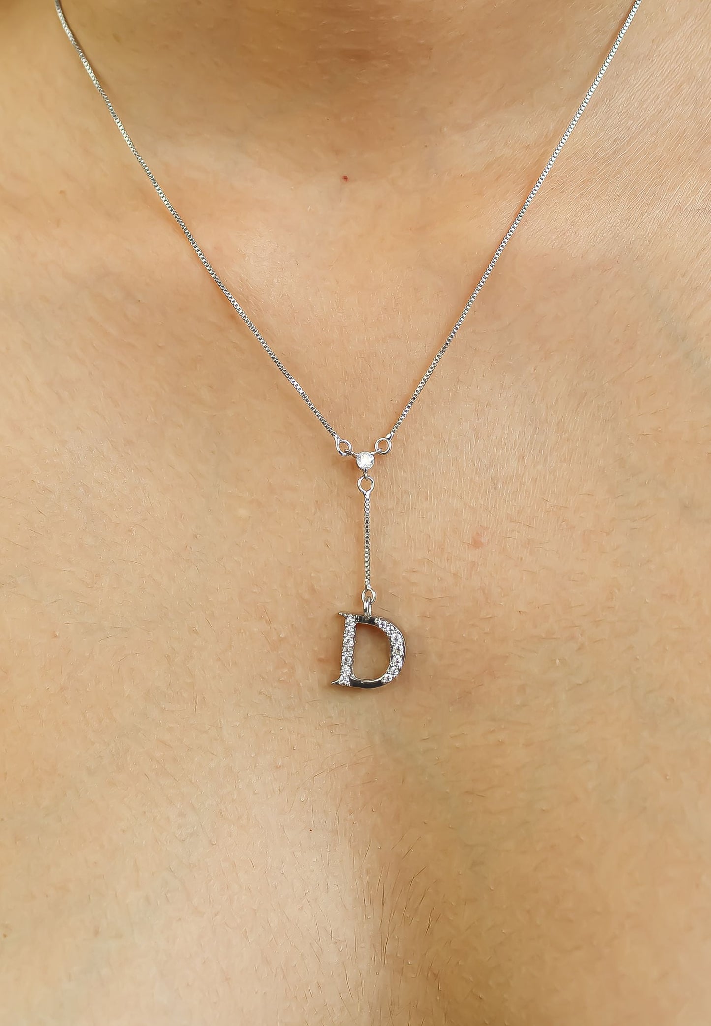 silver alphabets necklaces Bombay Sunset