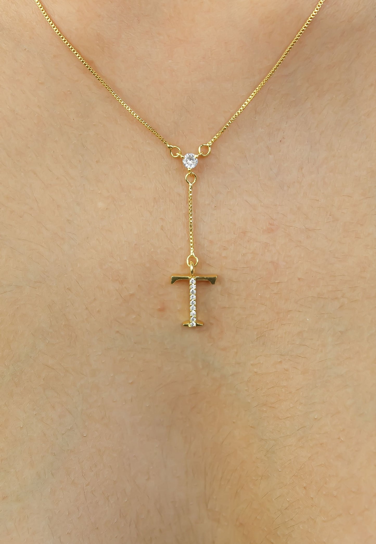 gold alphabet necklaces Bombay Sunset
