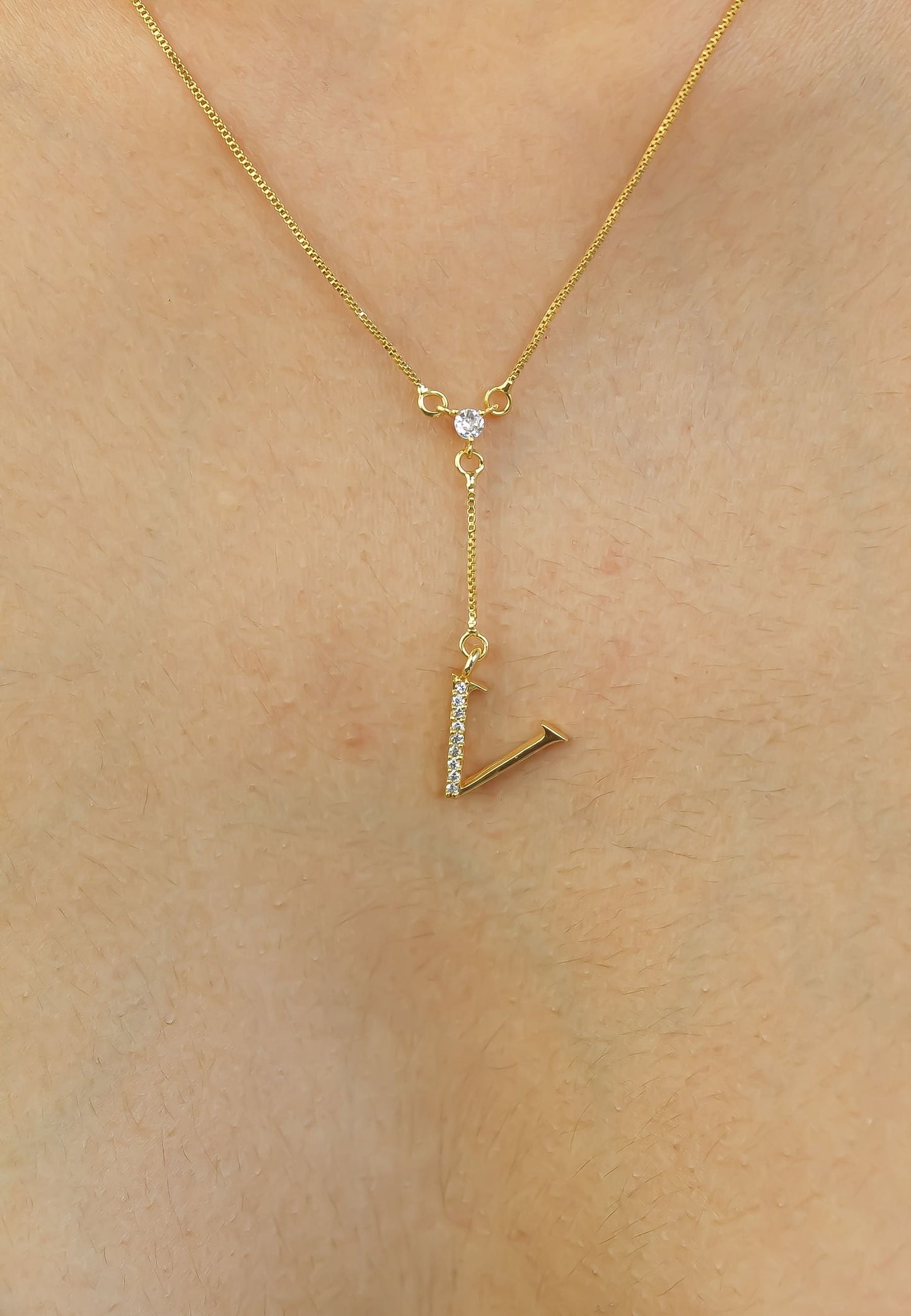 gold alphabet necklaces Bombay Sunset