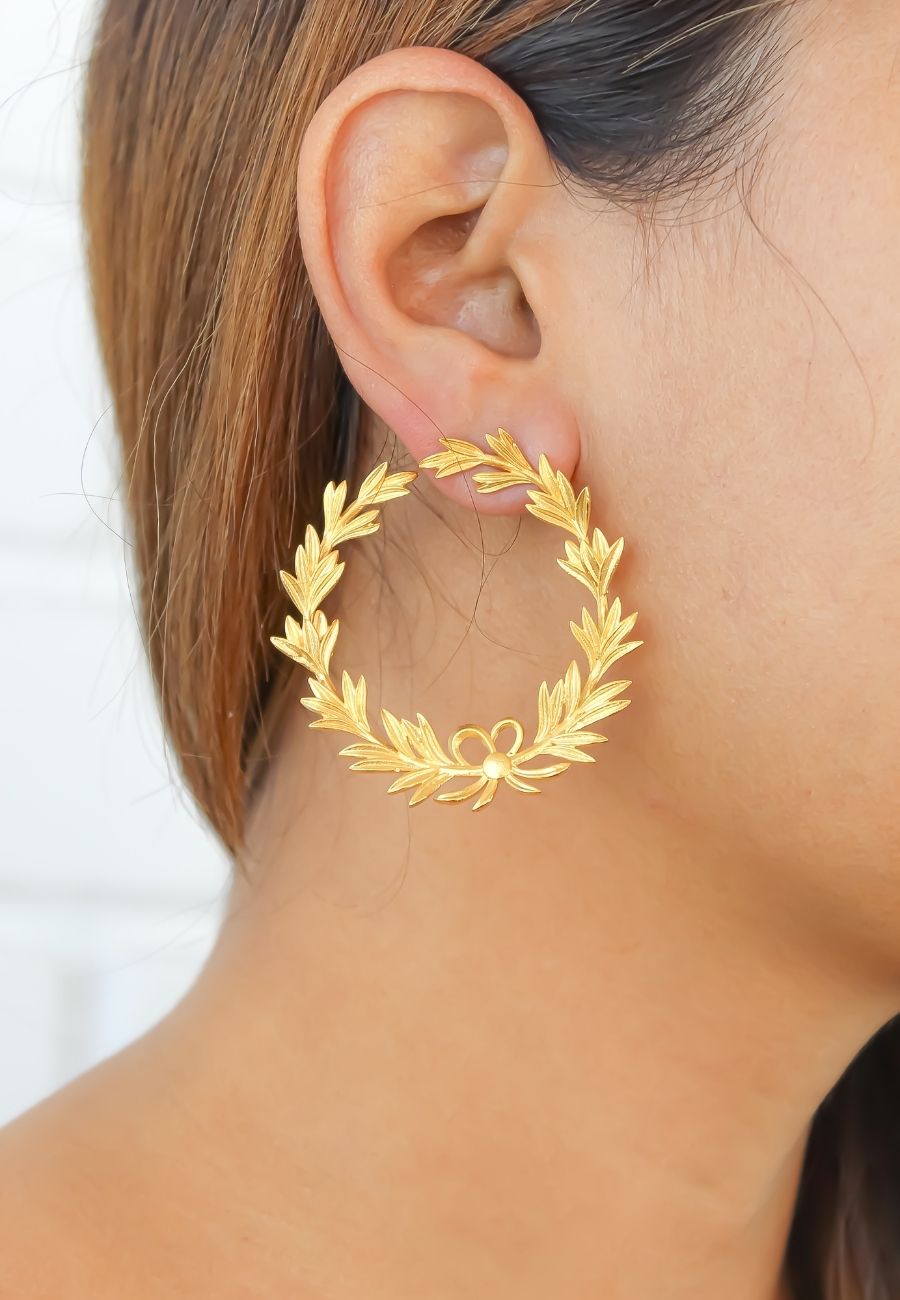 Round Laurel Earrings Bombay Sunset