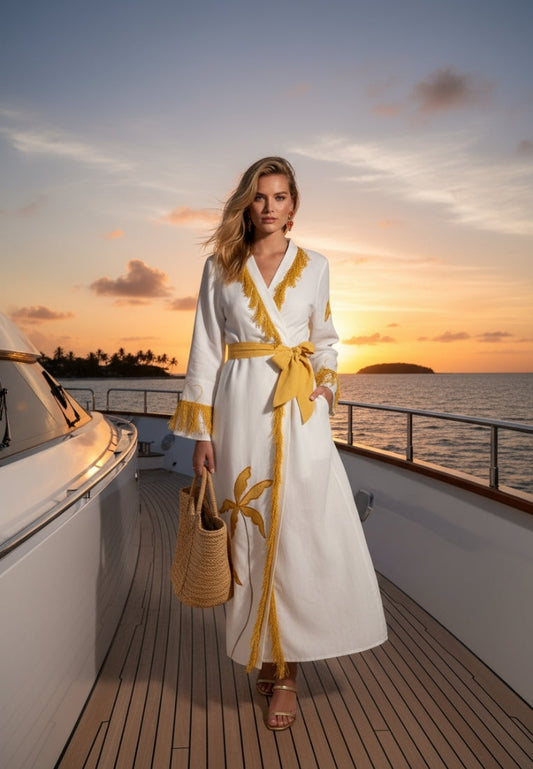 Horizon Long White Kimono