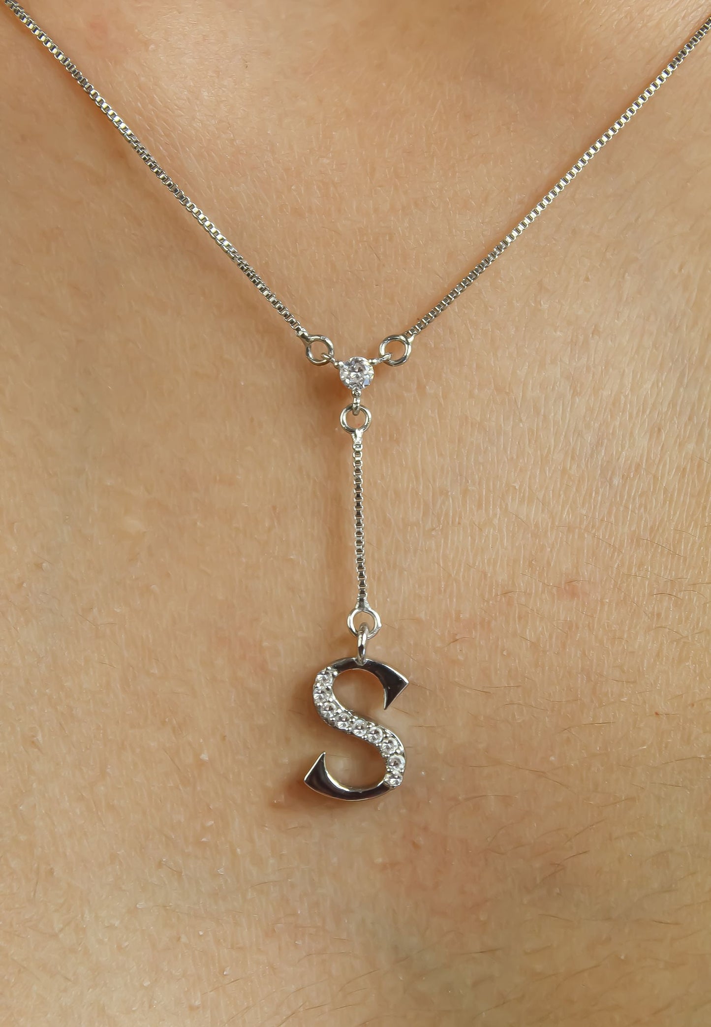 silver alphabets necklaces Bombay Sunset