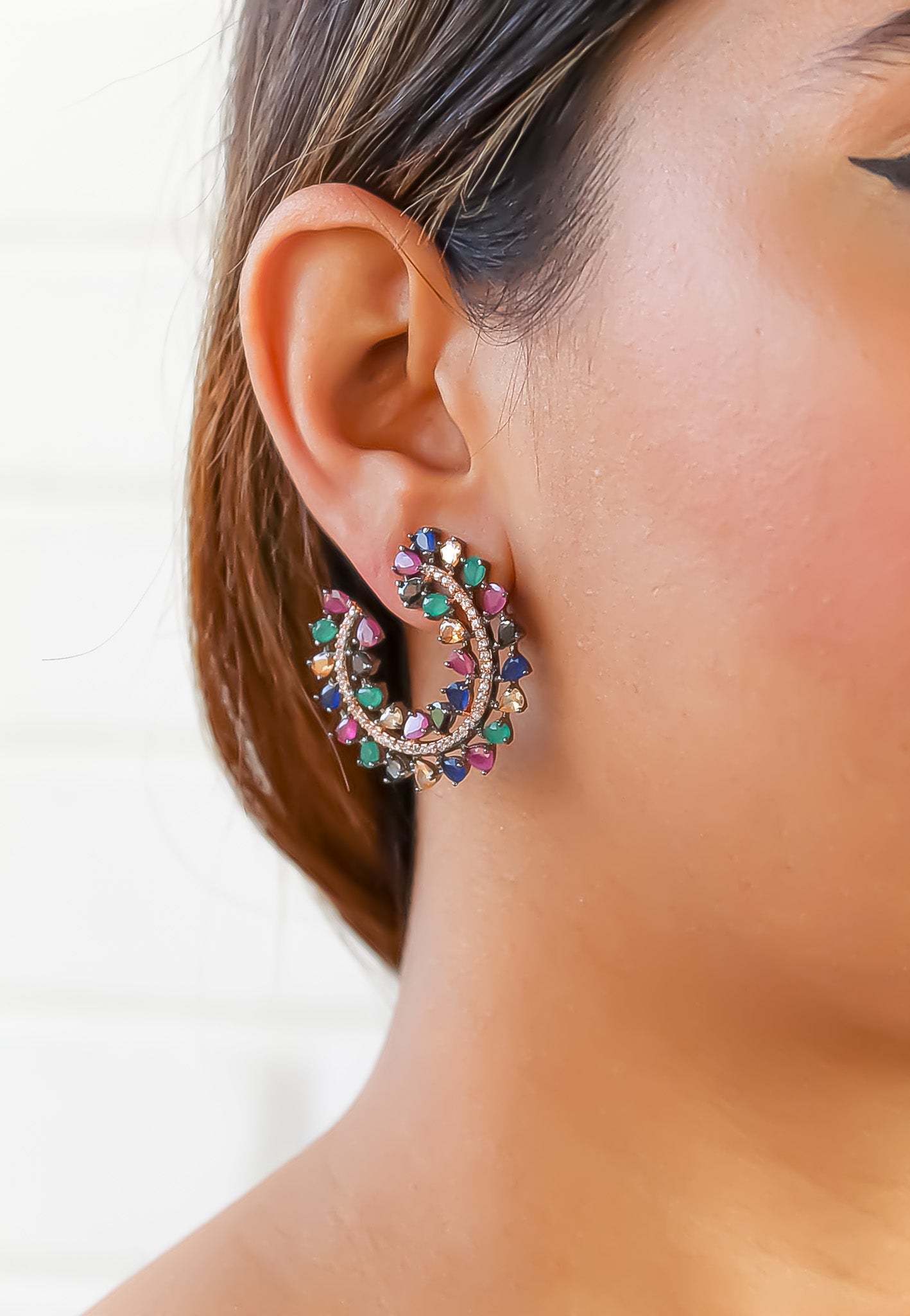 cruise salamander earrings bridal bride bridesmaid bridesmaids exotic jewellery Bombay Sunset
