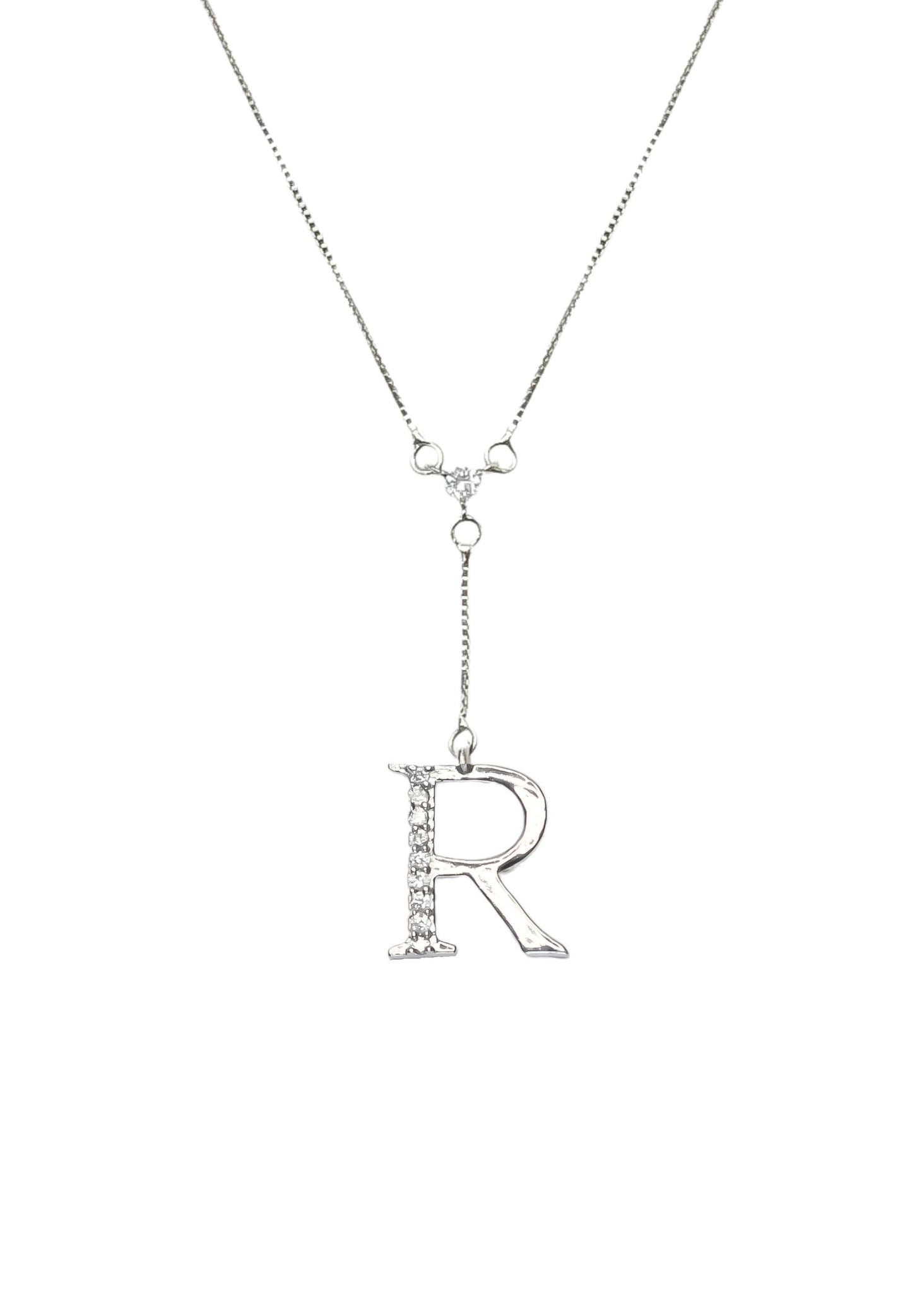 silver alphabets necklaces Bombay Sunset