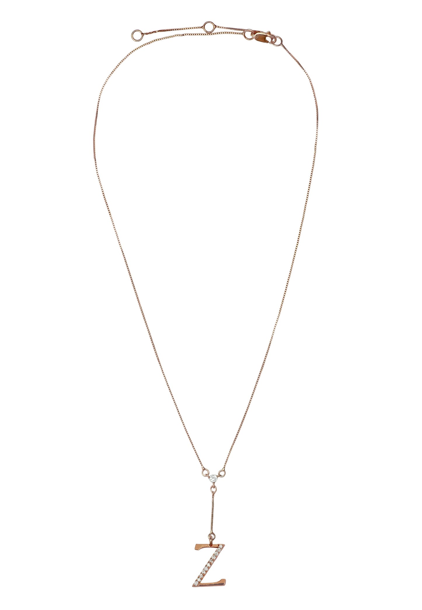 rose gold alphabet necklaces Bombay Sunset