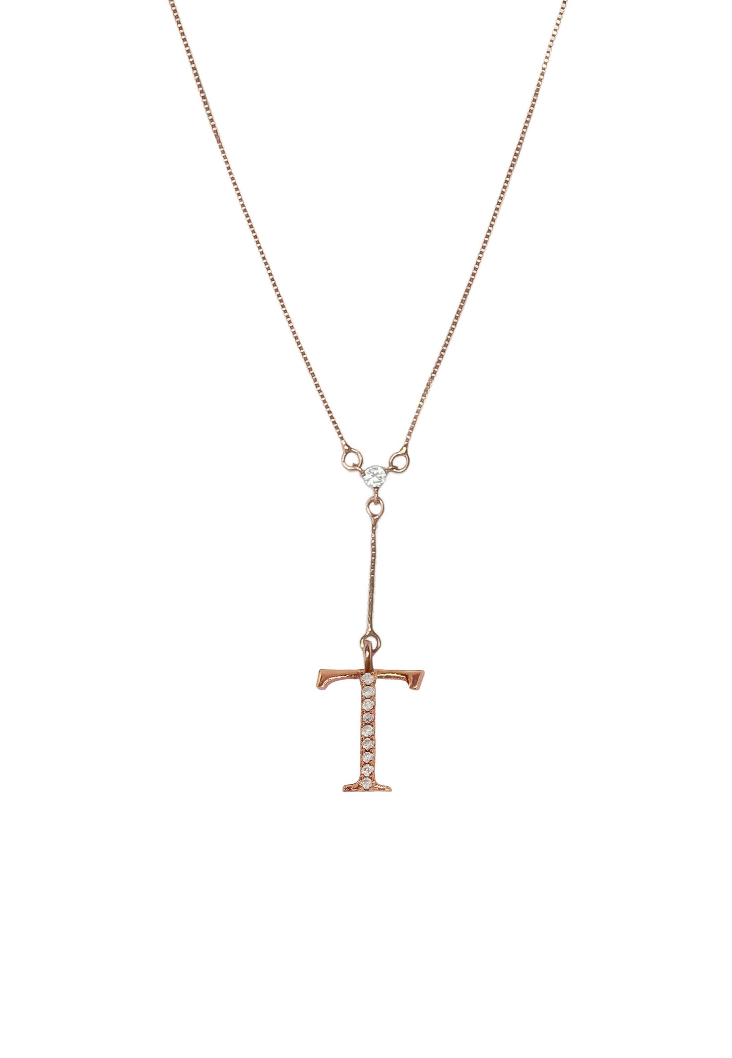 rose gold alphabet necklaces Bombay Sunset