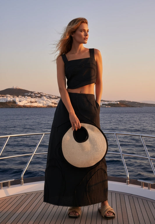 Flora Black Skirt