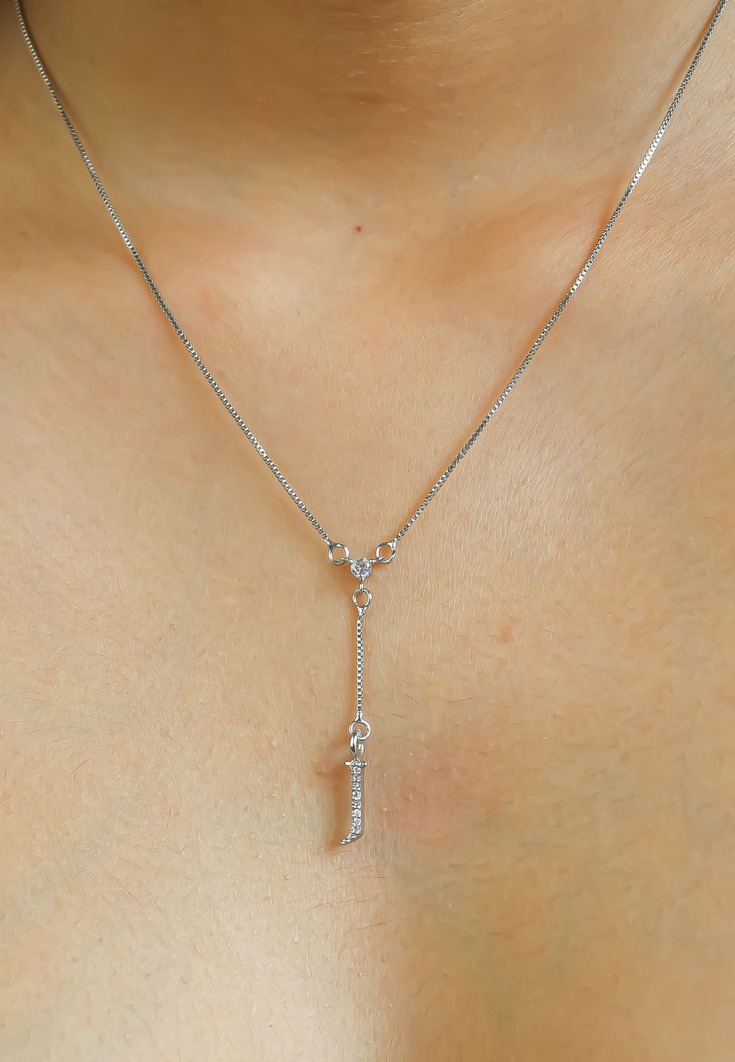 silver alphabets necklaces Bombay Sunset