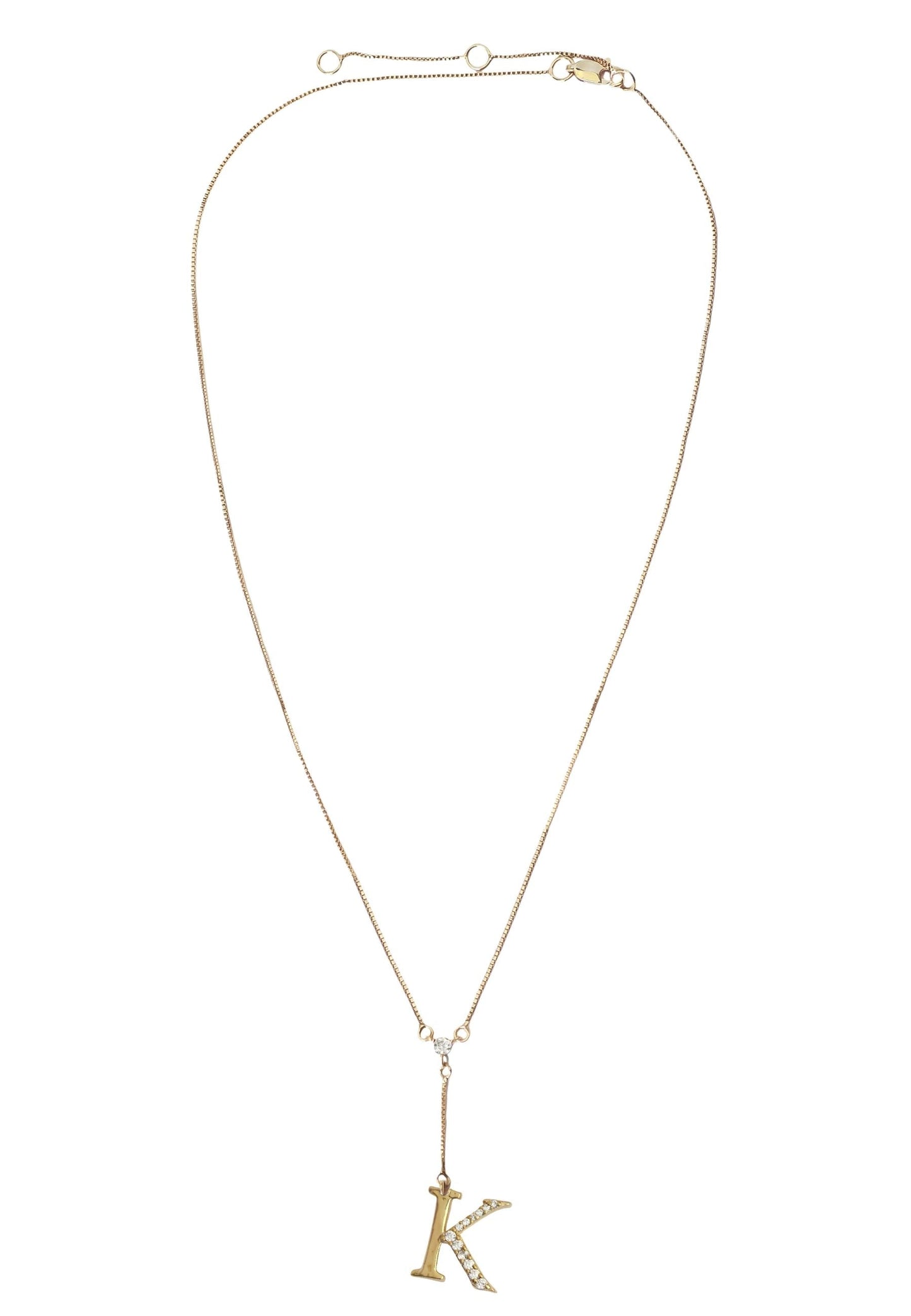 gold alphabet necklaces Bombay Sunset