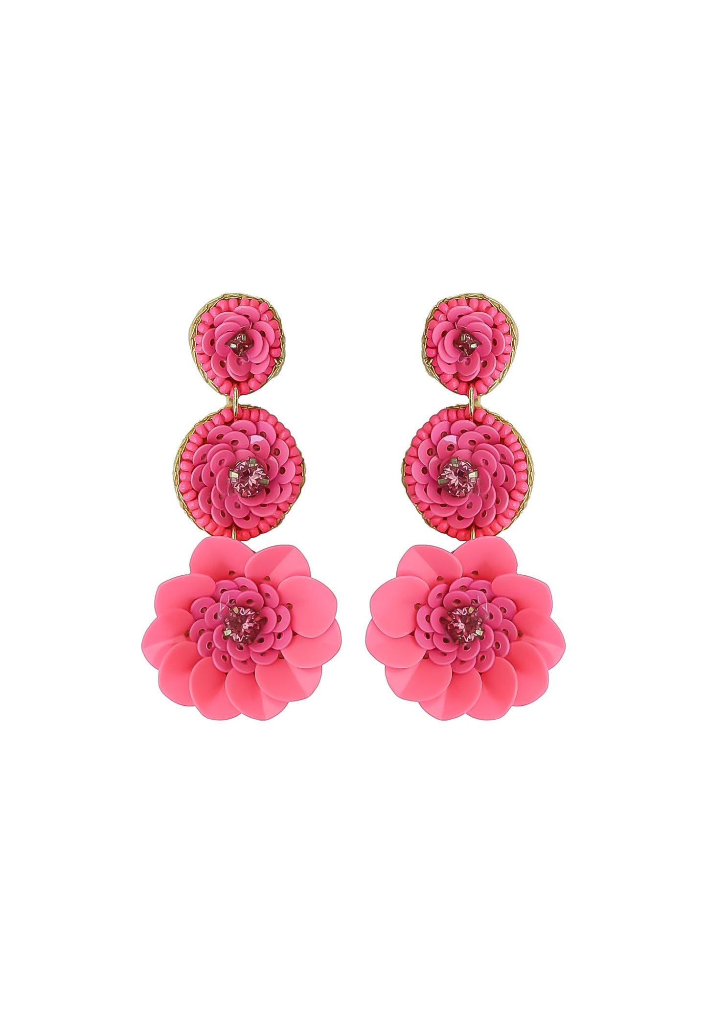 niquero pink earrings Bombay Sunset
