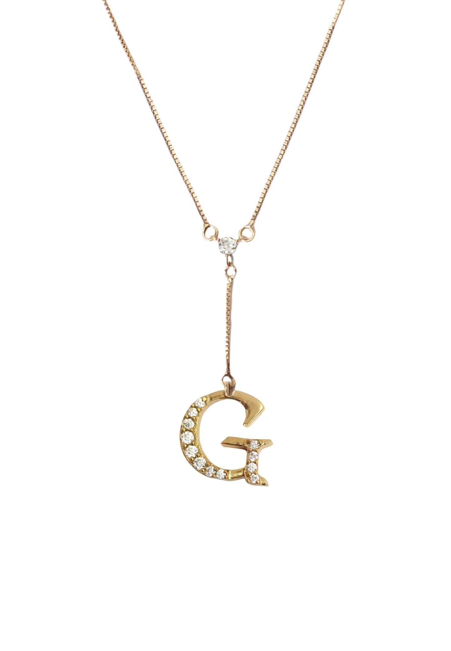 gold alphabet necklaces Bombay Sunset