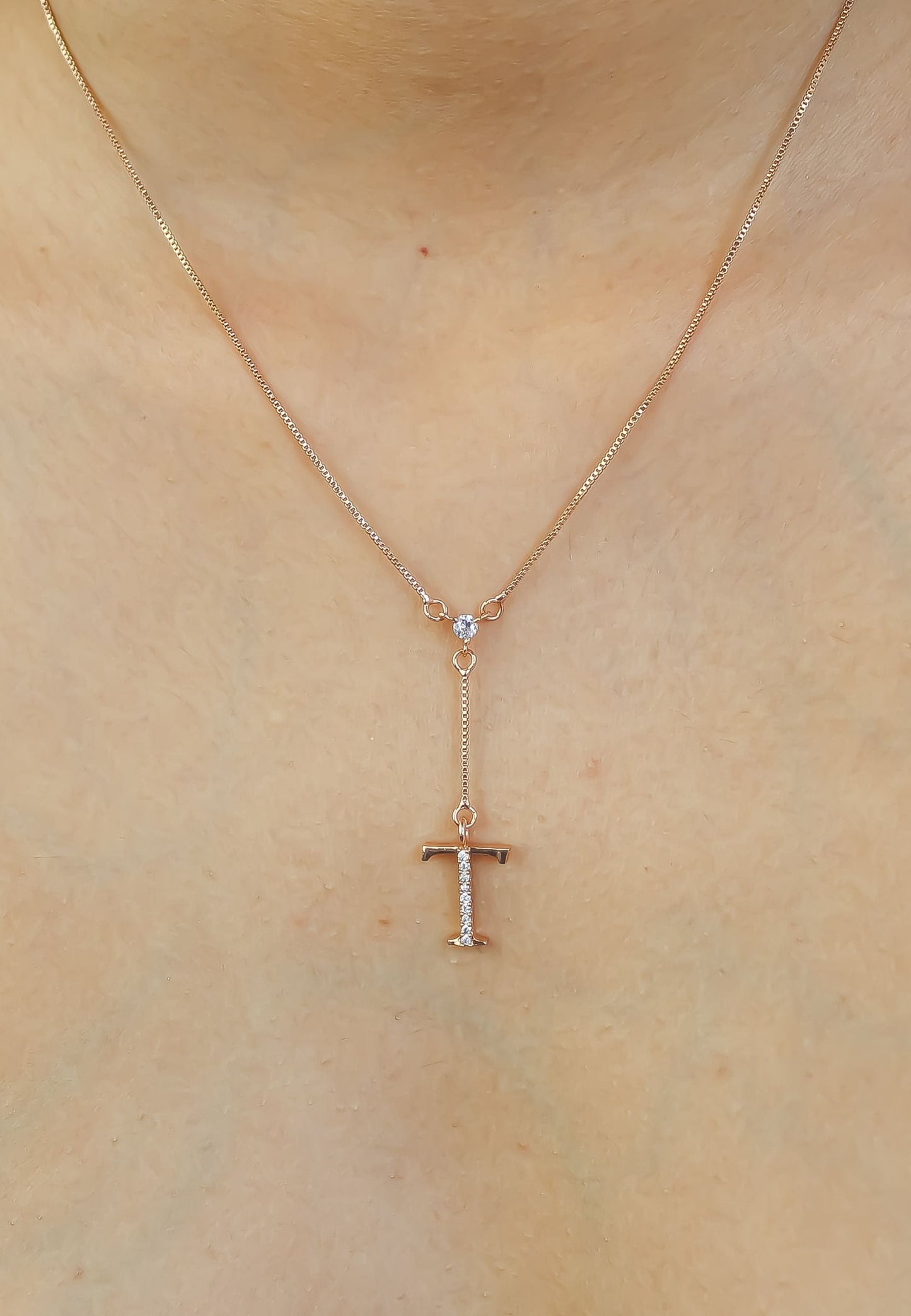 rose gold alphabet necklaces Bombay Sunset