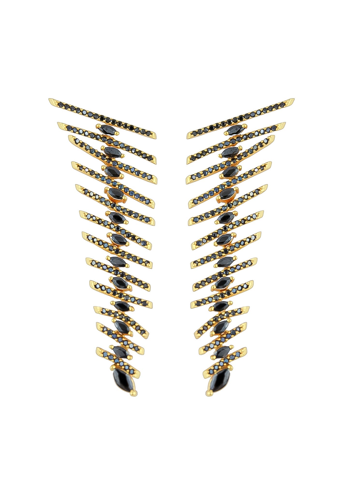 fishbone earrings Bombay Sunset