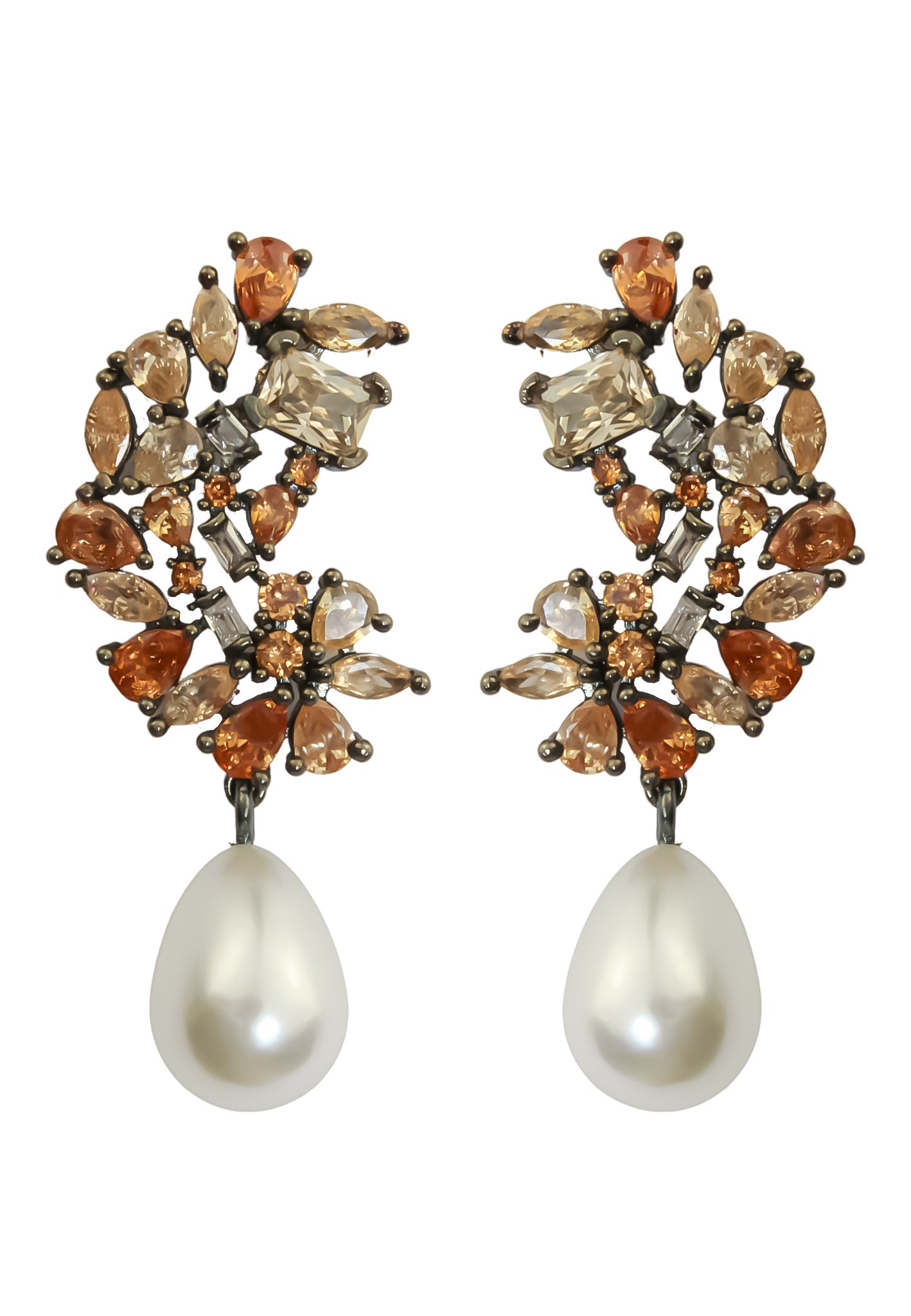 frosty pearl earrings below 50 big bridal bride bridesmaid Bombay Sunset