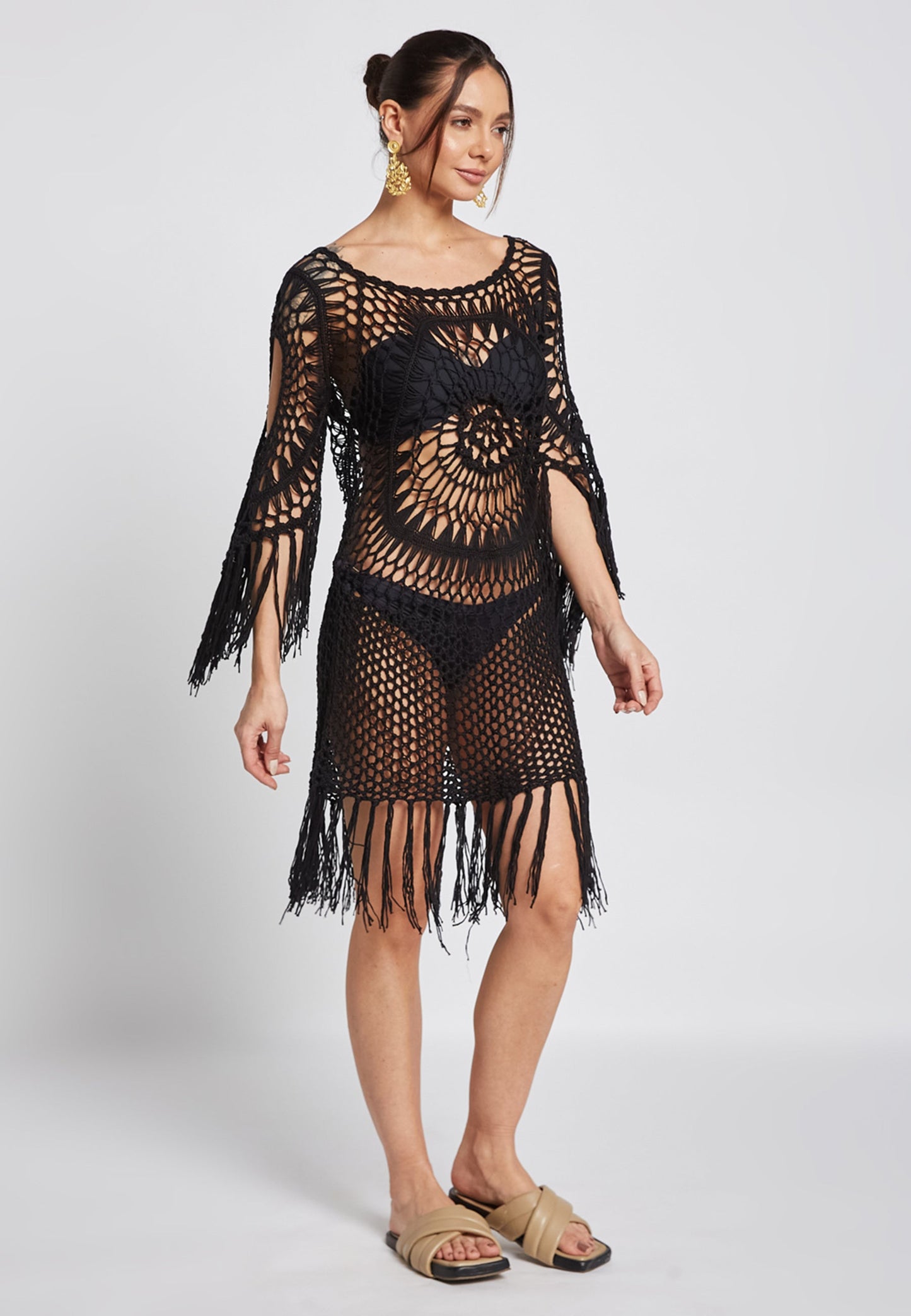 Vestido Eva Crochet Negro