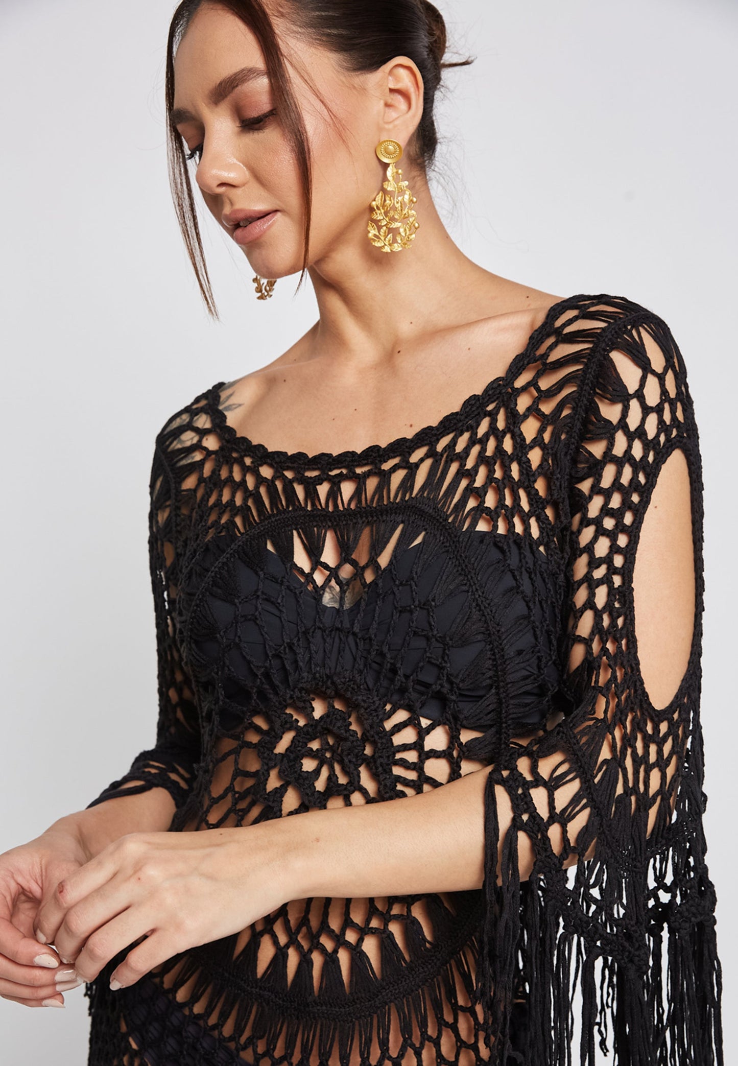Vestido Eva Crochet Negro