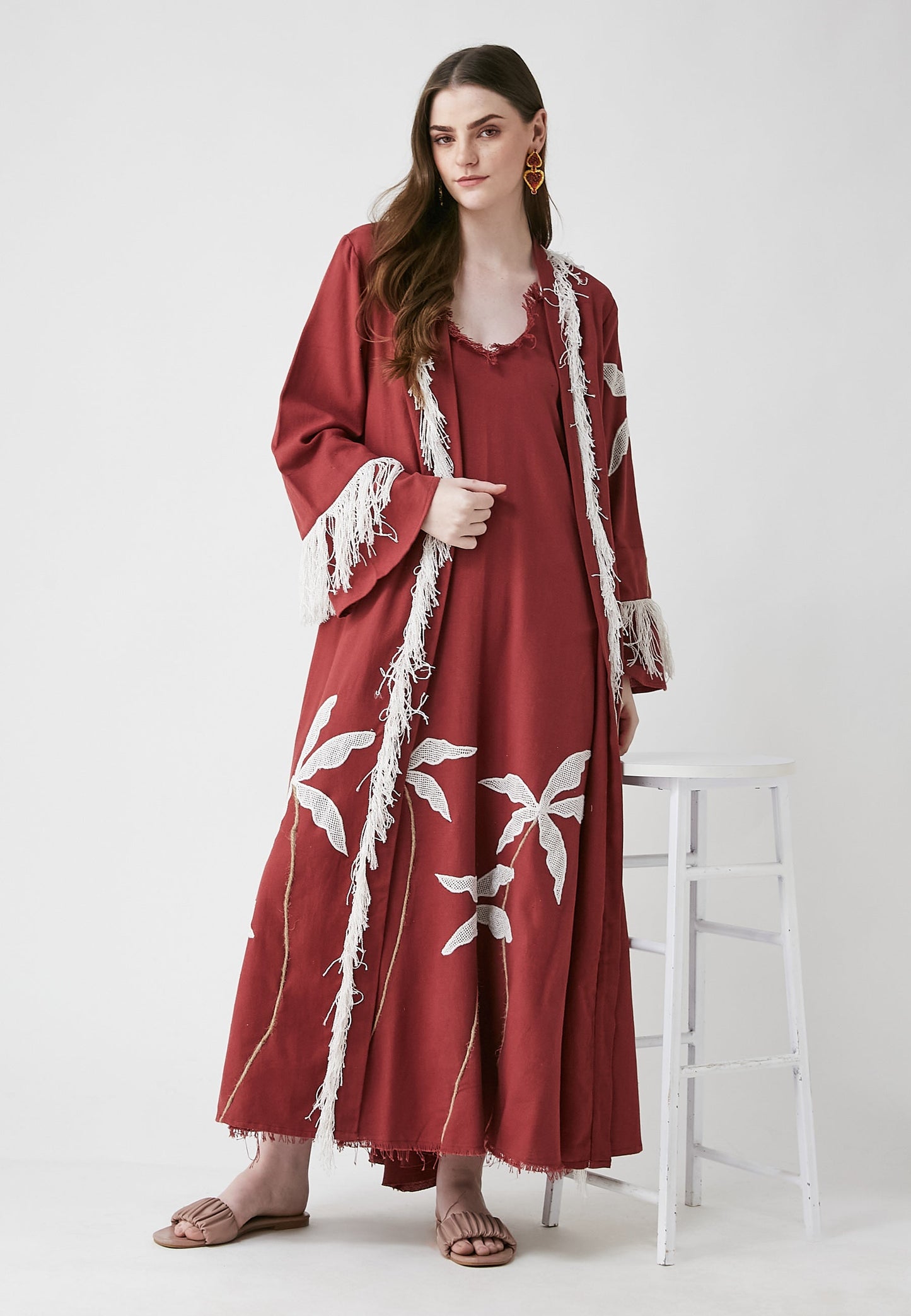 Kimono largo de cerezas Horizon
