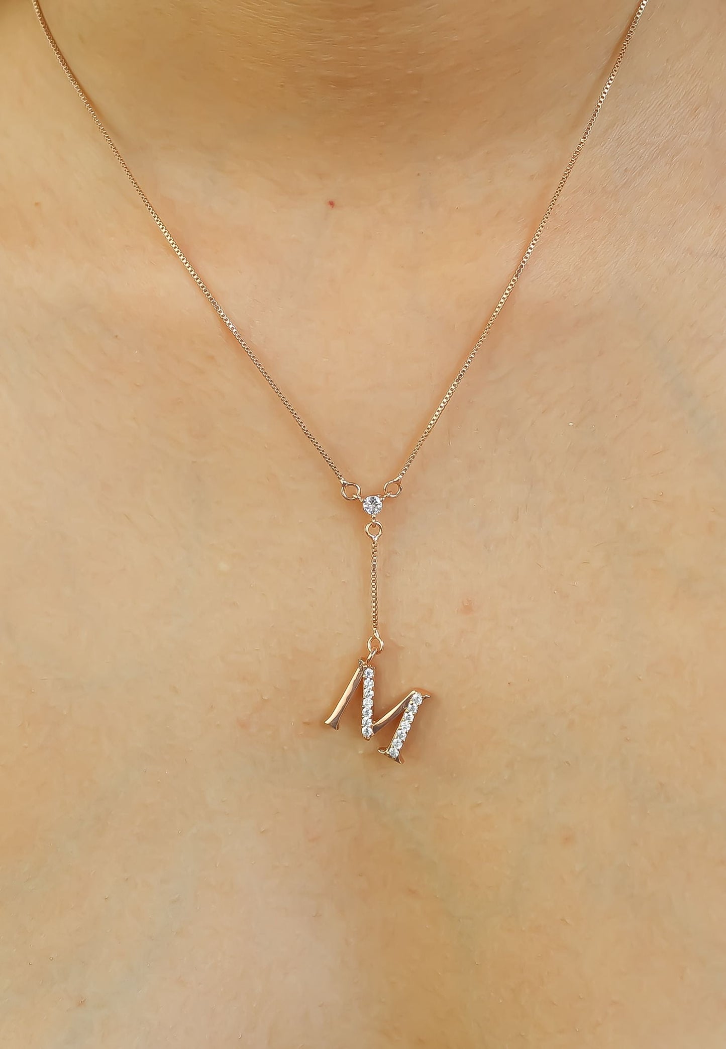 rose gold alphabet necklaces Bombay Sunset