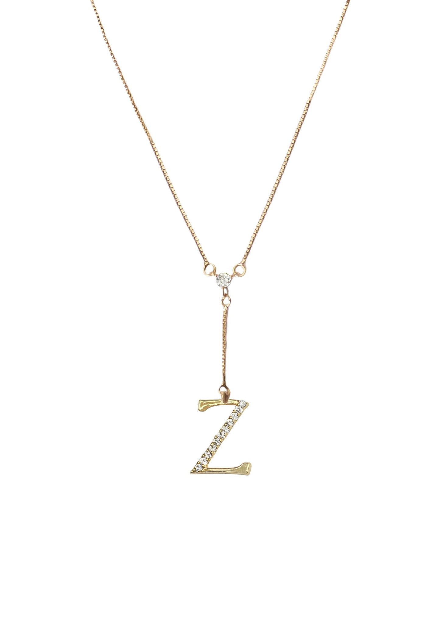 gold alphabet necklaces Bombay Sunset