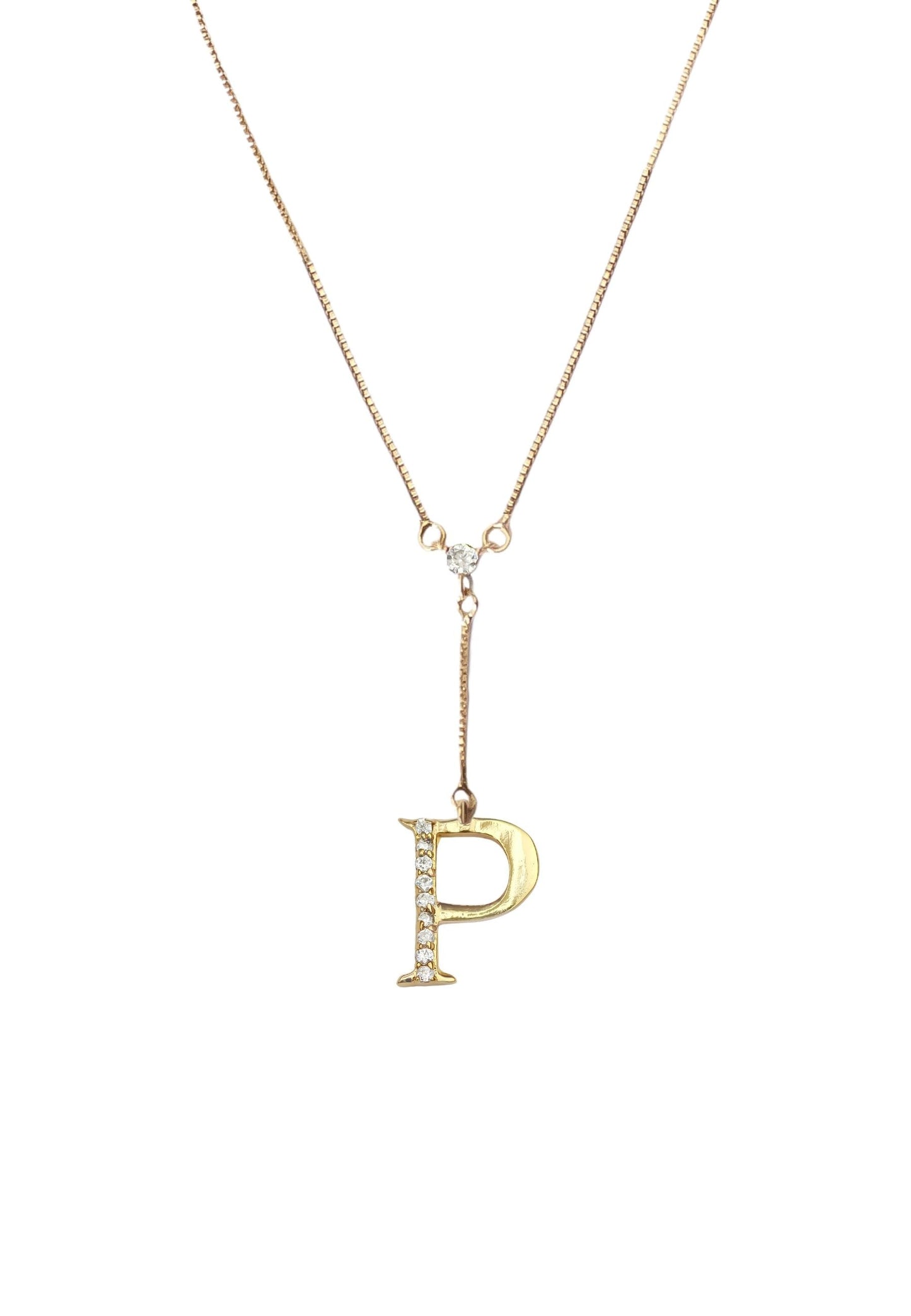 gold alphabet necklaces Bombay Sunset