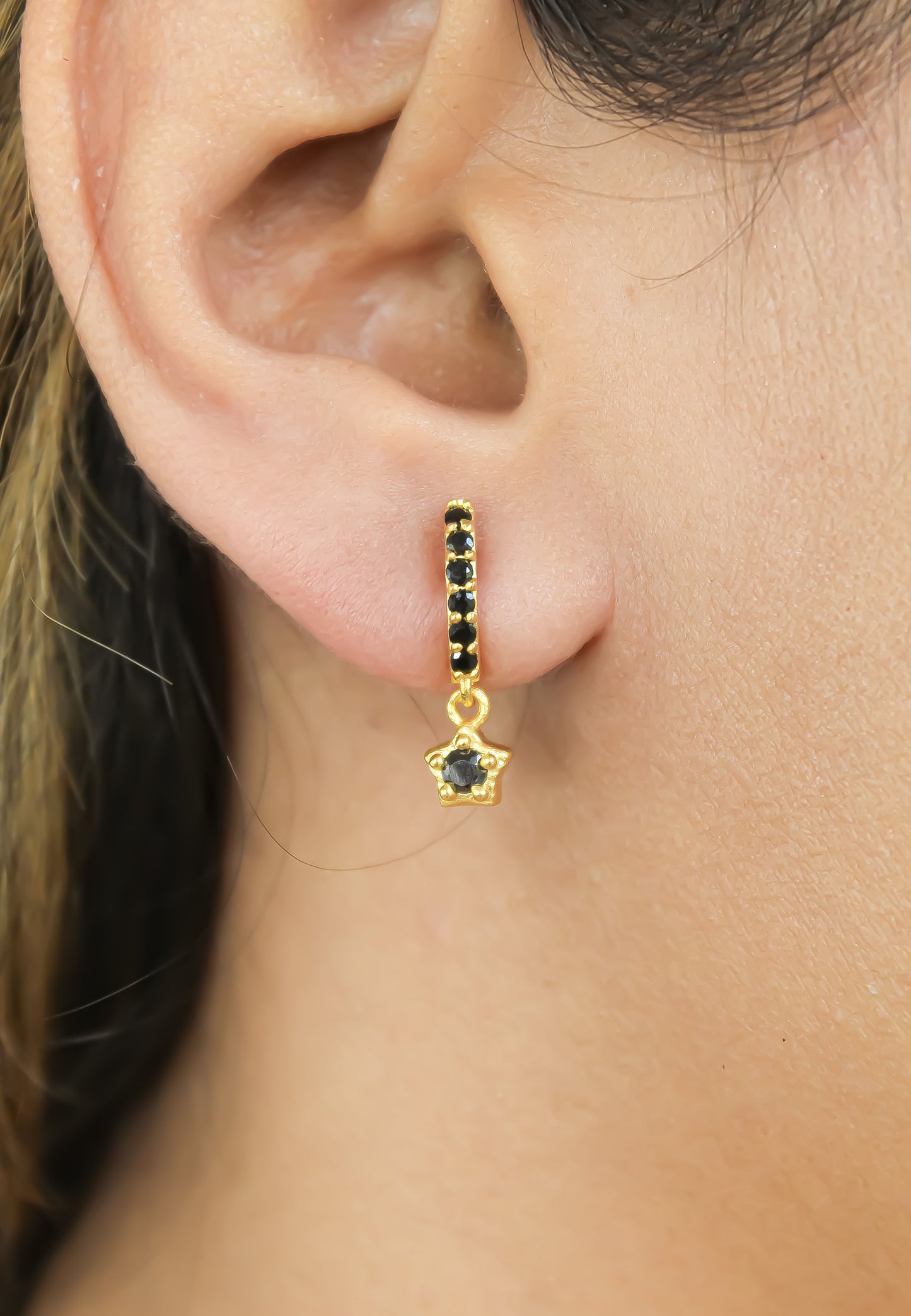 crescent moon star earrings Bombay Sunset