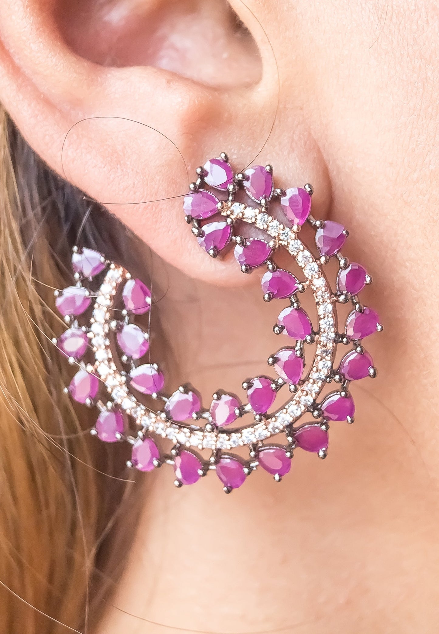cruise salamander earrings bridal bride bridesmaid bridesmaids exotic jewellery Bombay Sunset
