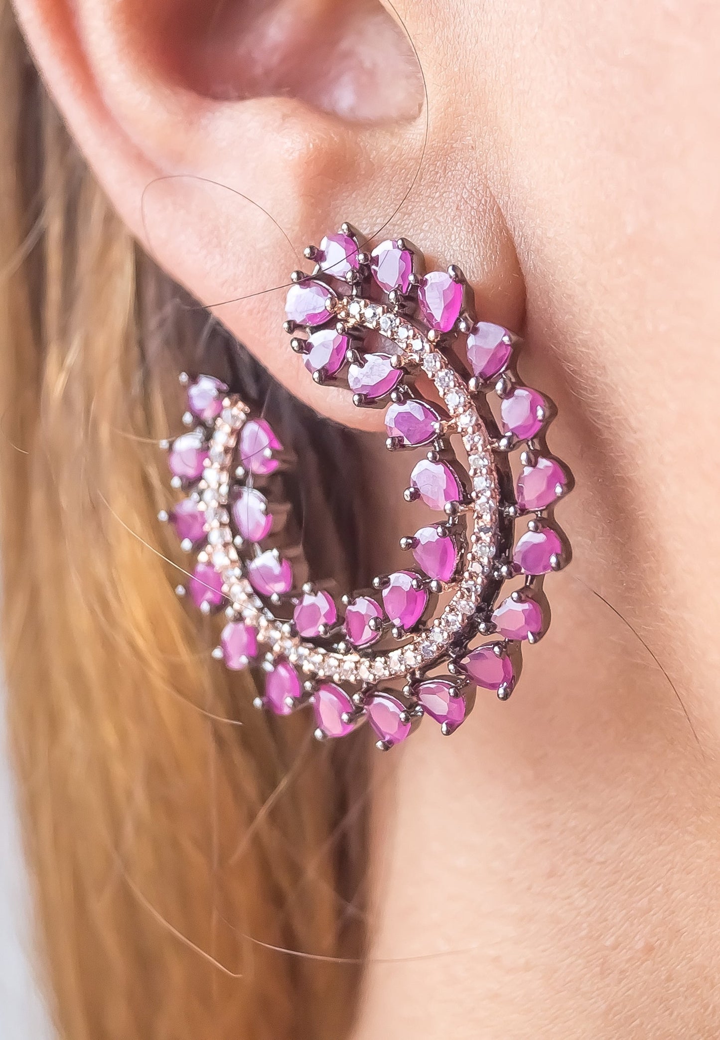 cruise salamander earrings bridal bride bridesmaid bridesmaids exotic jewellery Bombay Sunset