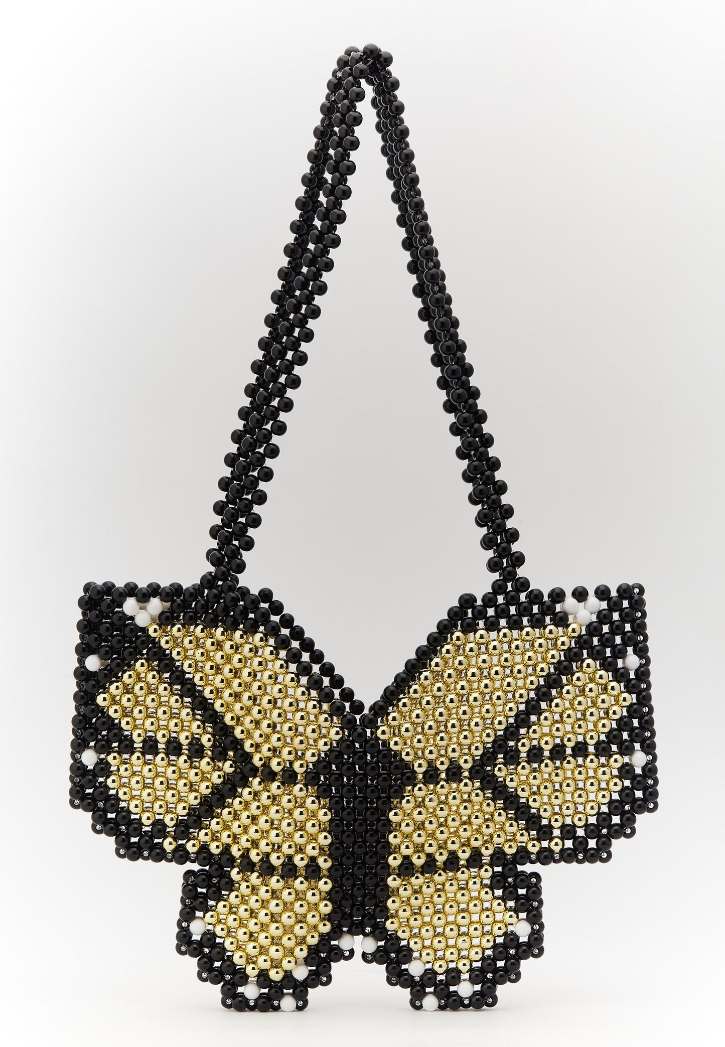 Borsa a mano nera a forma di farfalla