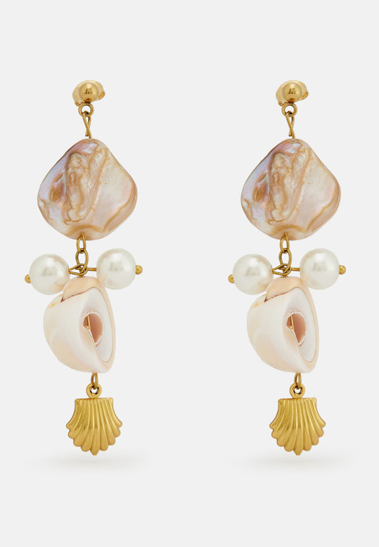 Elva White Earrings
