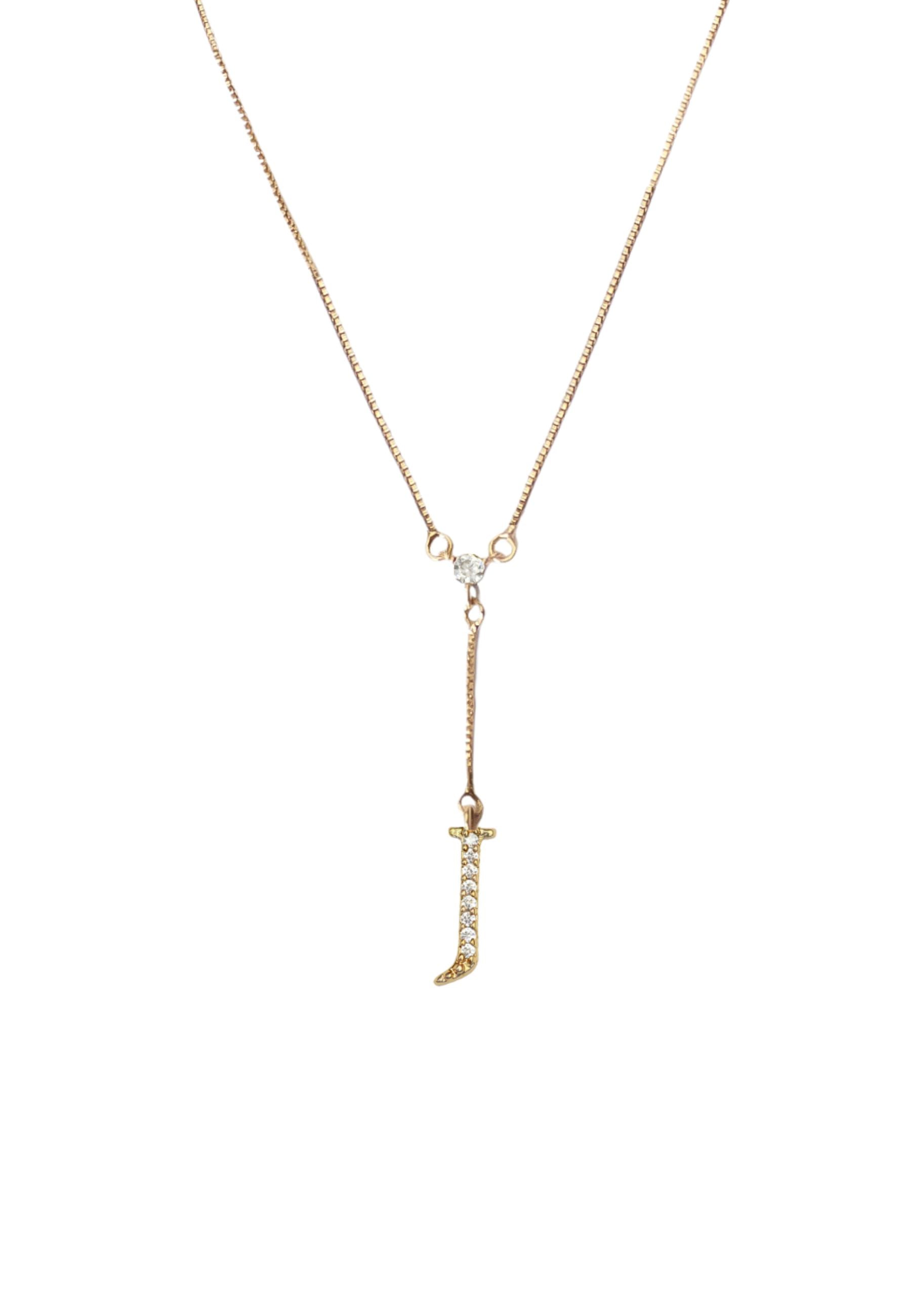 gold alphabet necklaces Bombay Sunset