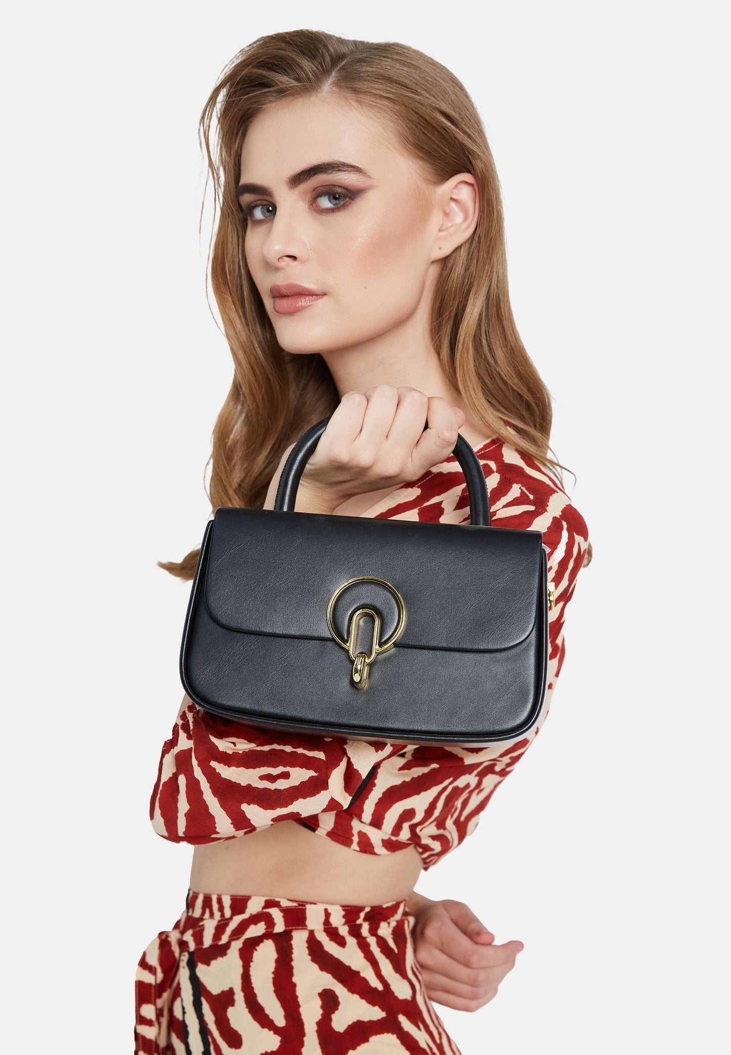 Metallic Top Handle Bag