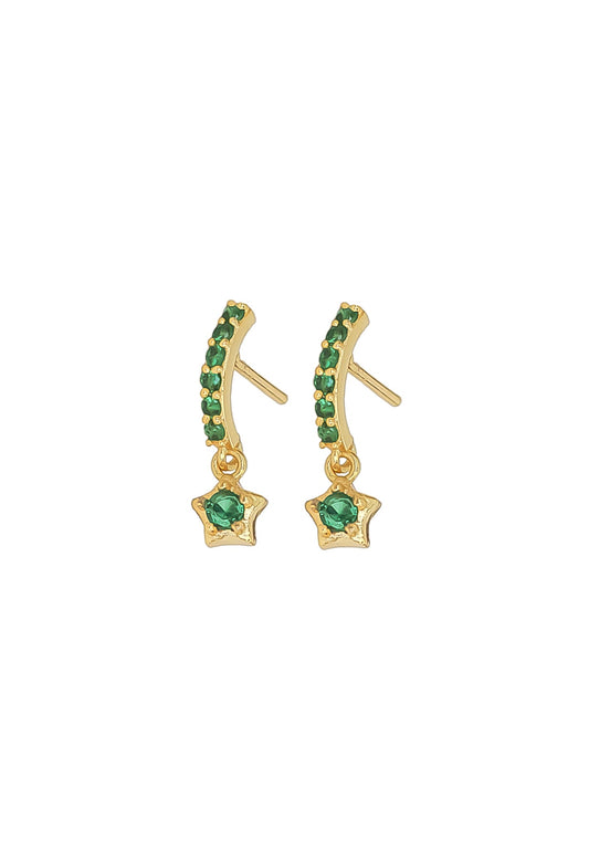 Star Green Earrings