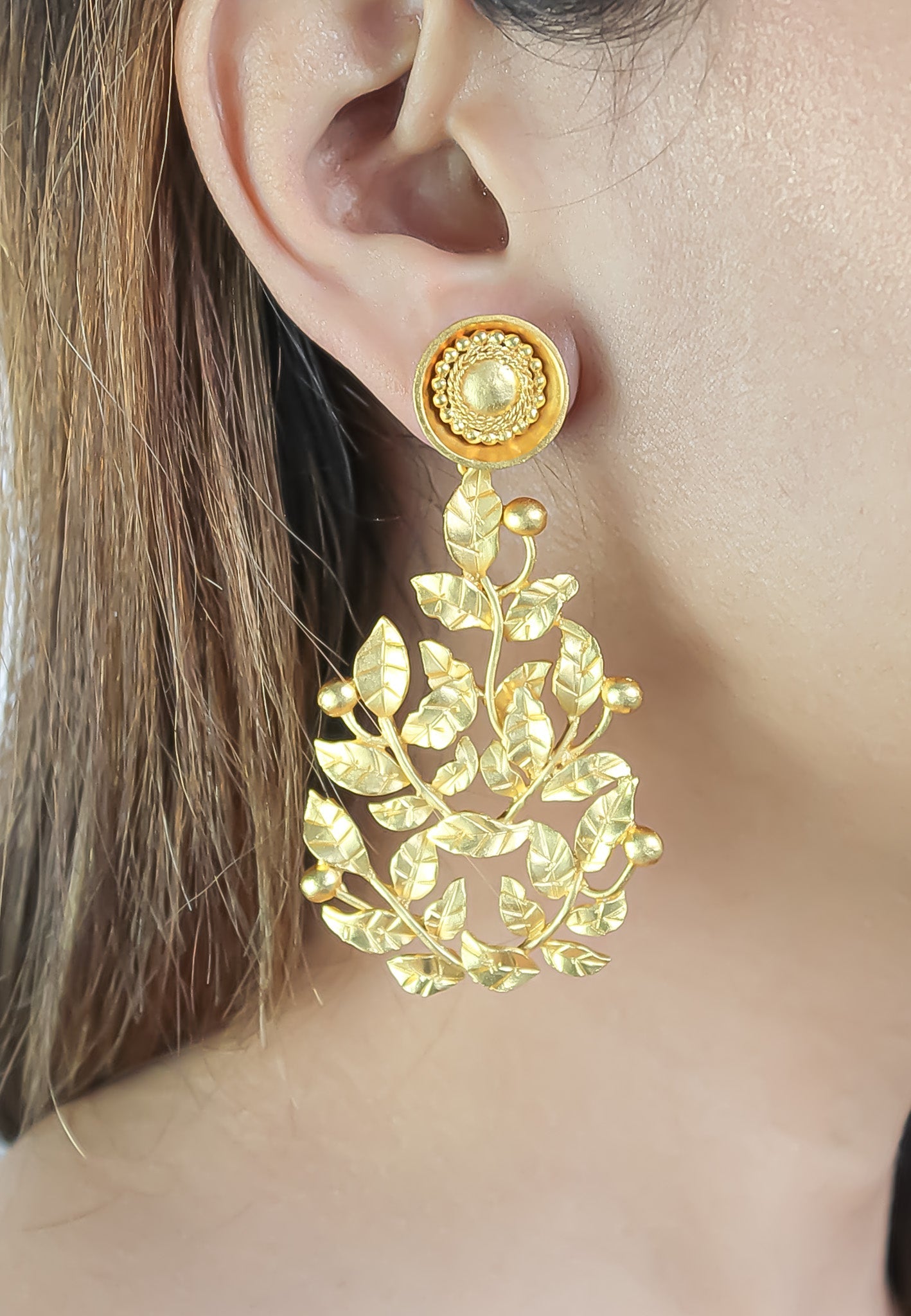 Golden Spring Party Earrings Bombay Sunset