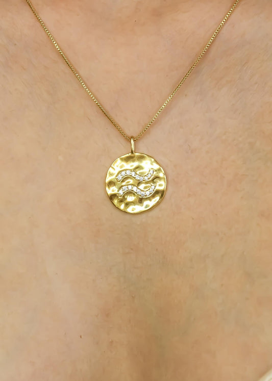 Stellar Aquarius Coin Pendant Bombay Sunset