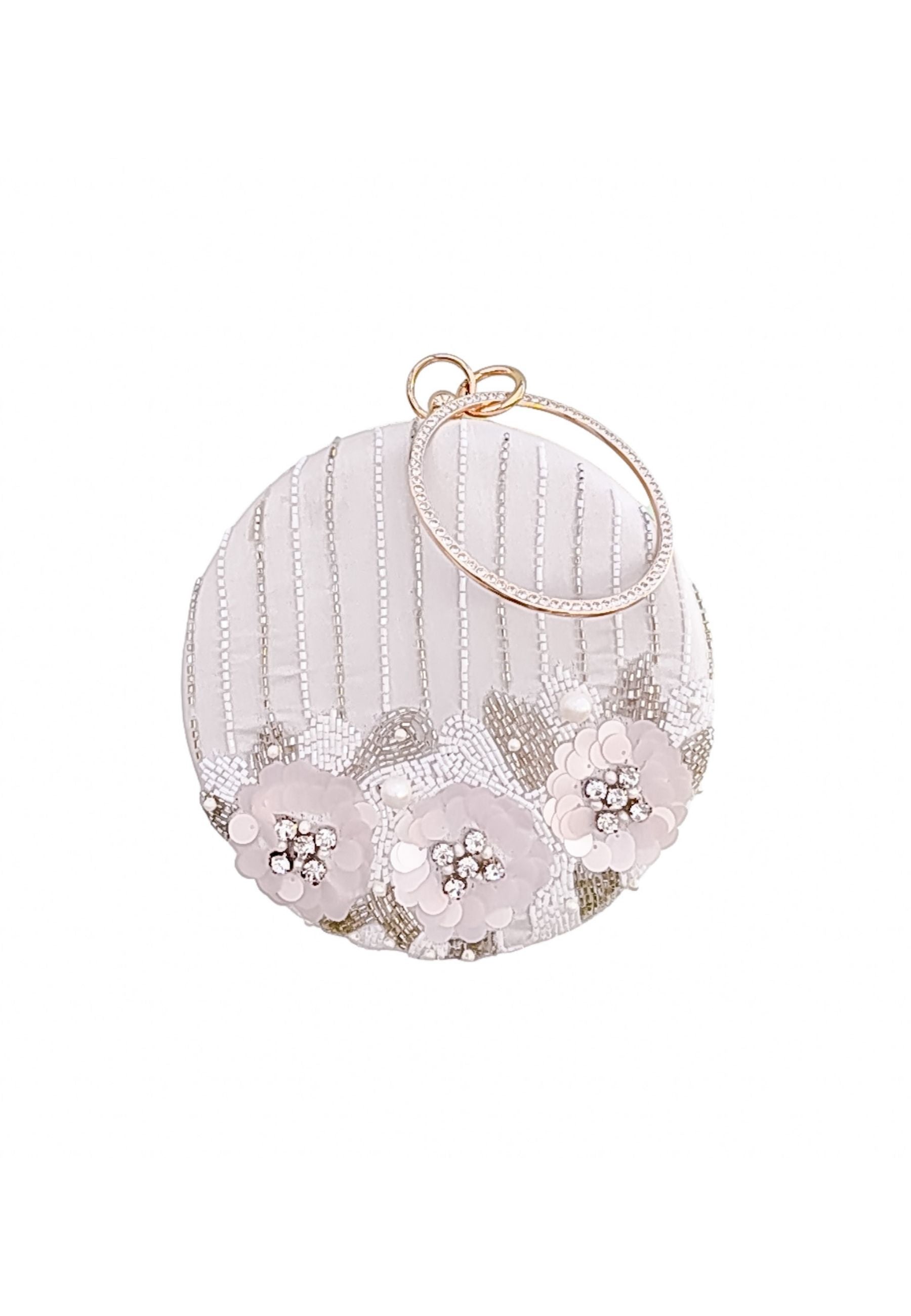 mist clutch white bag Bombay Sunset