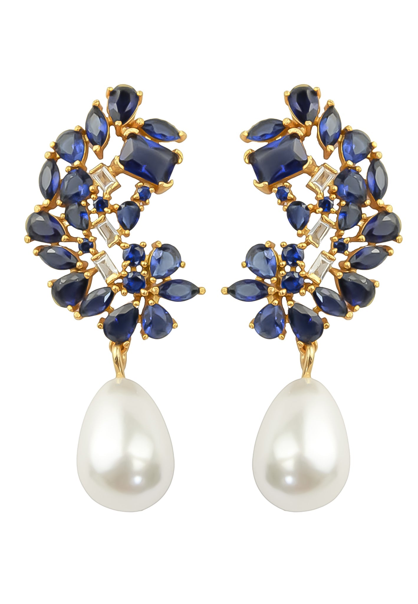 golden frosty pearl earrings Bombay Sunset