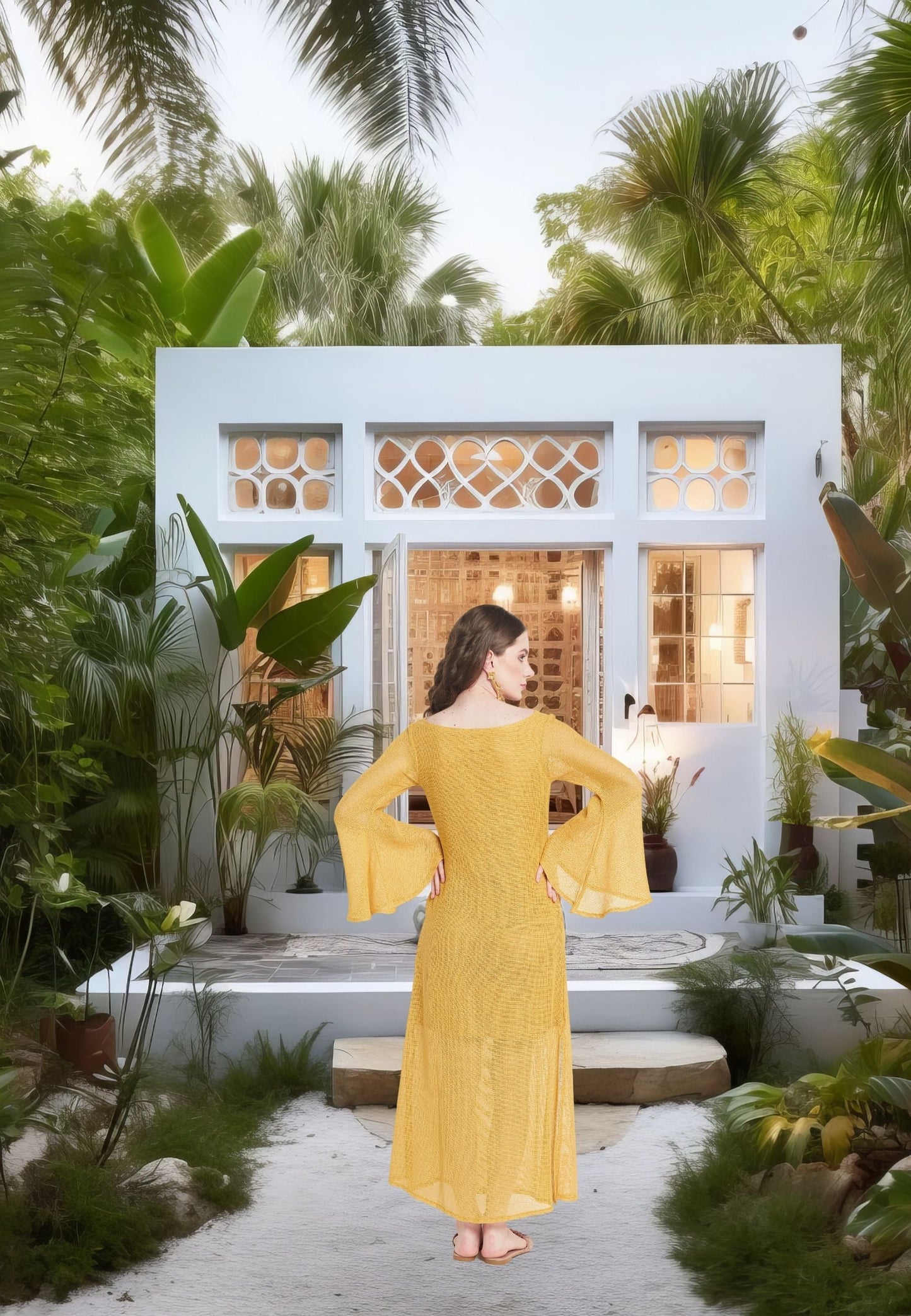 Vestido Cassia Mostaza