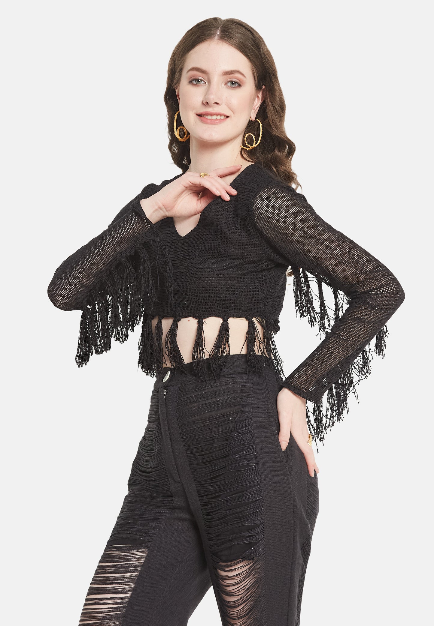 Top nero stravagante