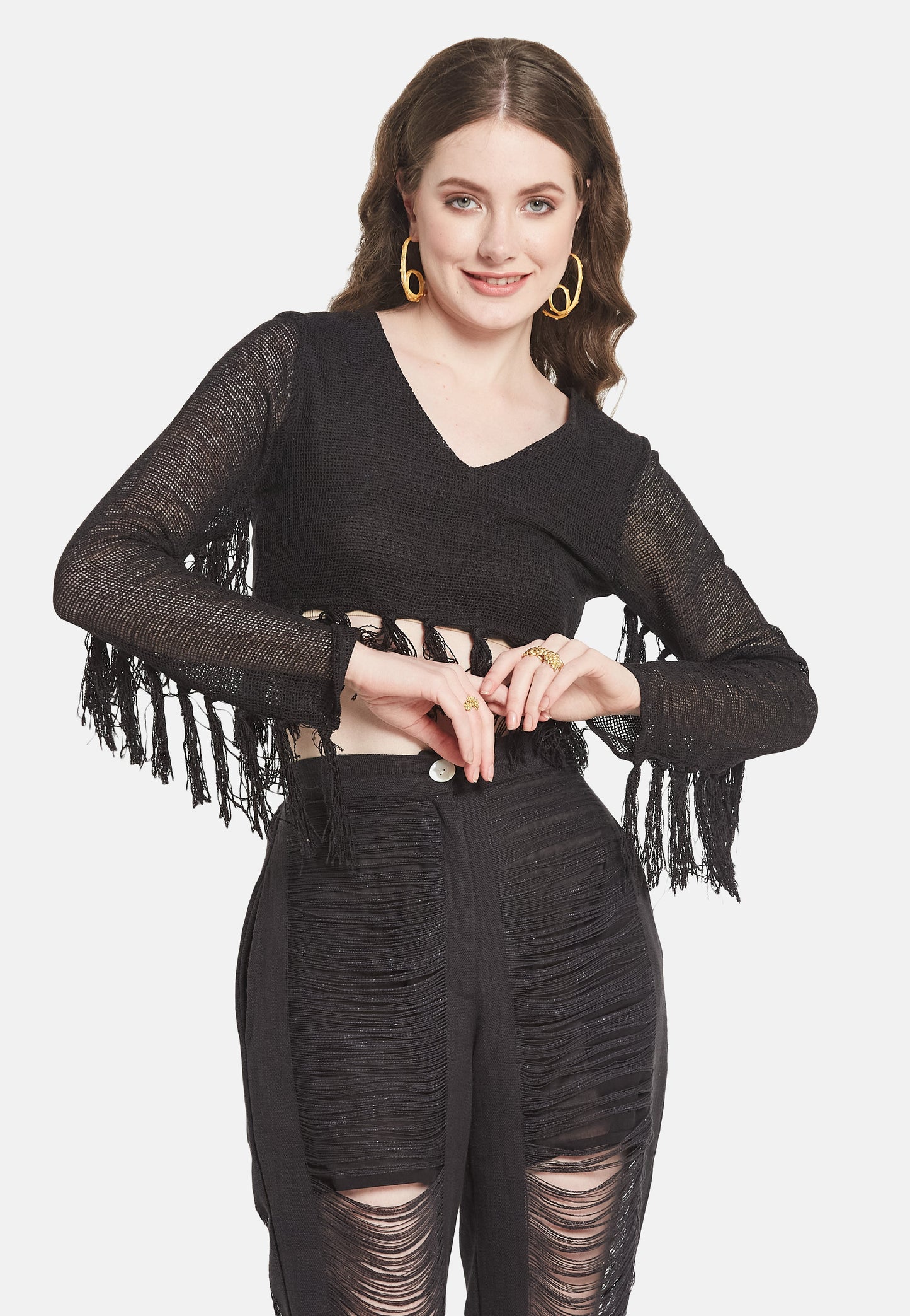 Top nero stravagante