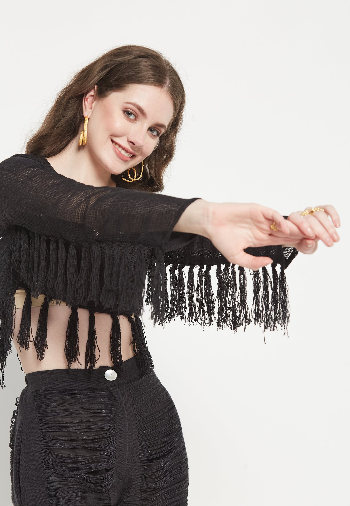 Top nero stravagante