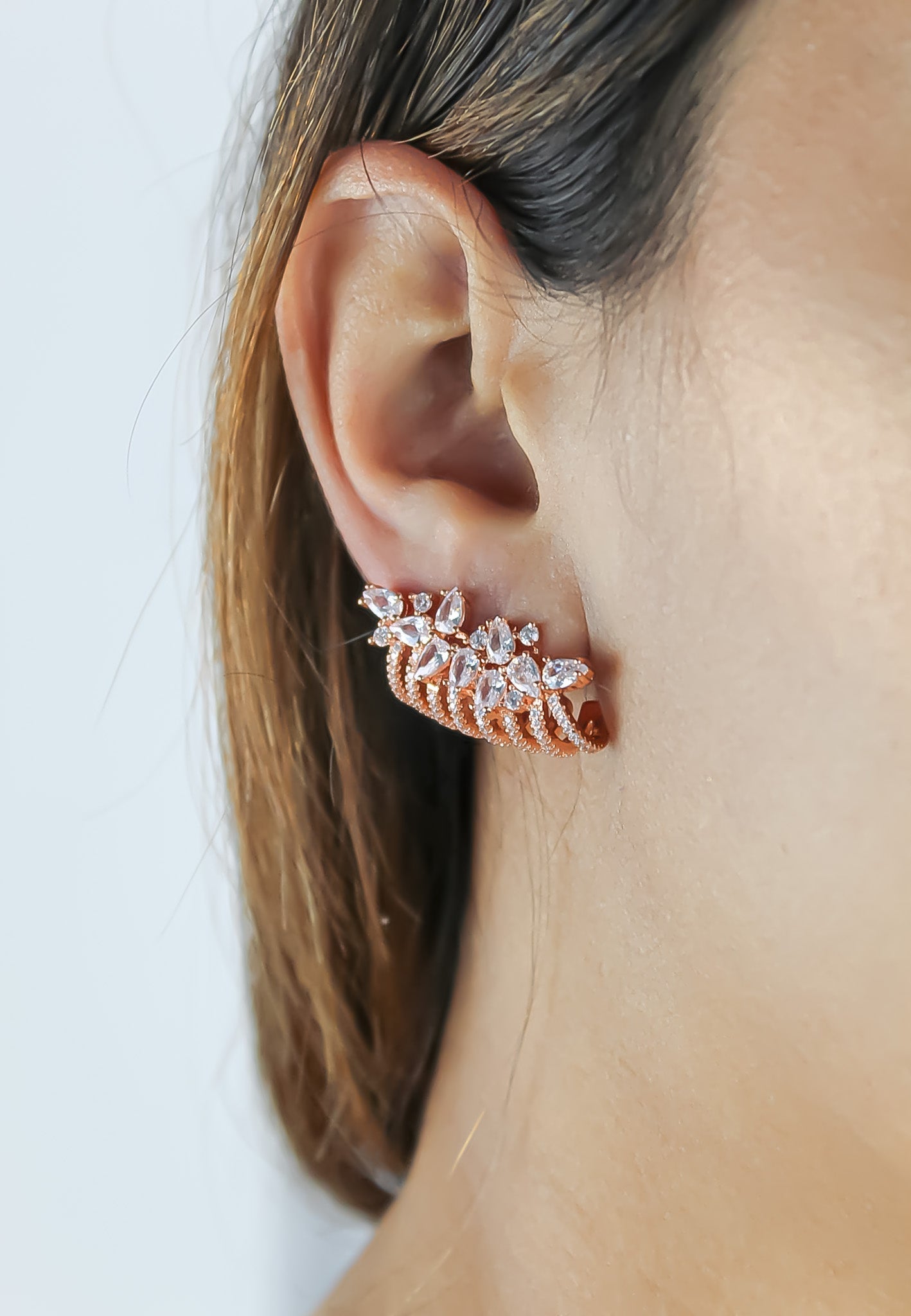 london climber earrings with stones Bombay Sunset