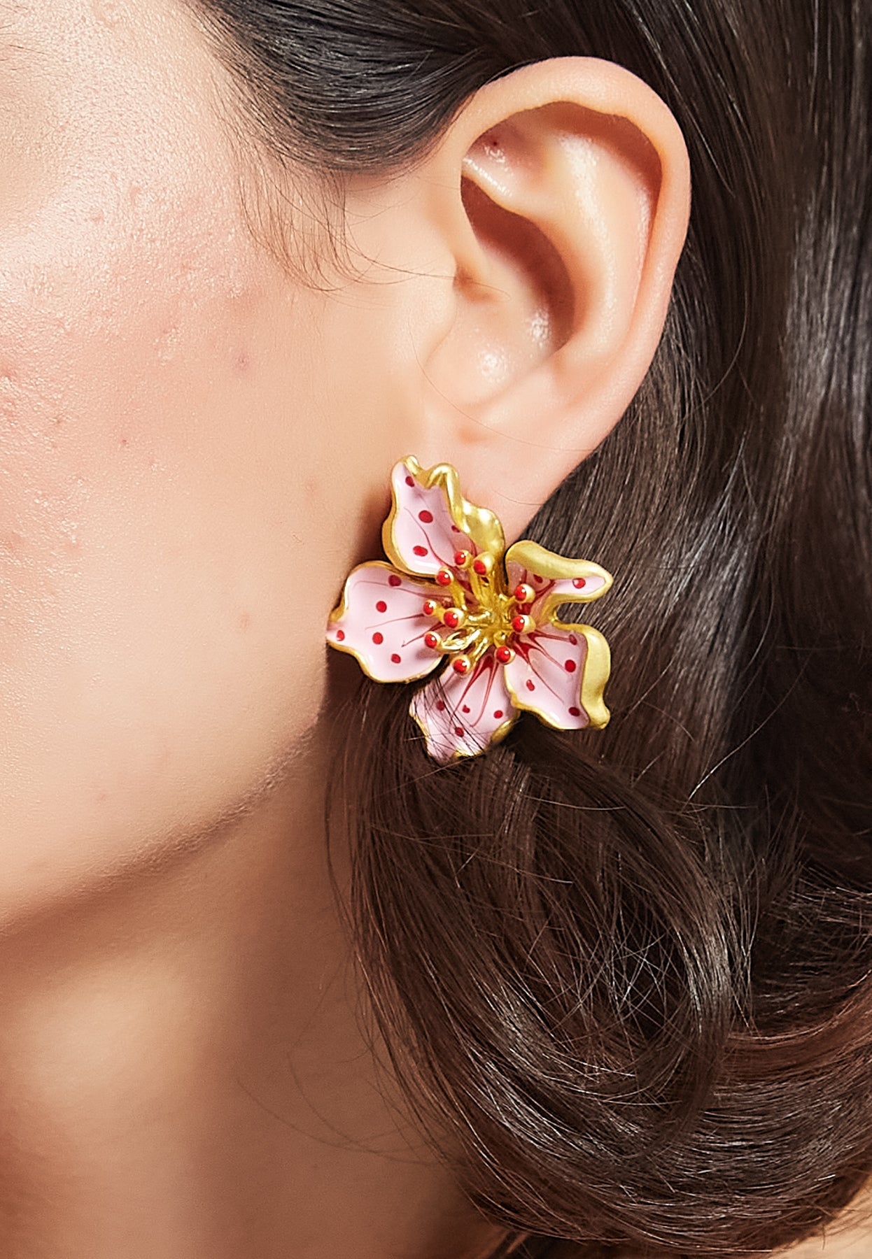 Hibiscus Pink Earrings