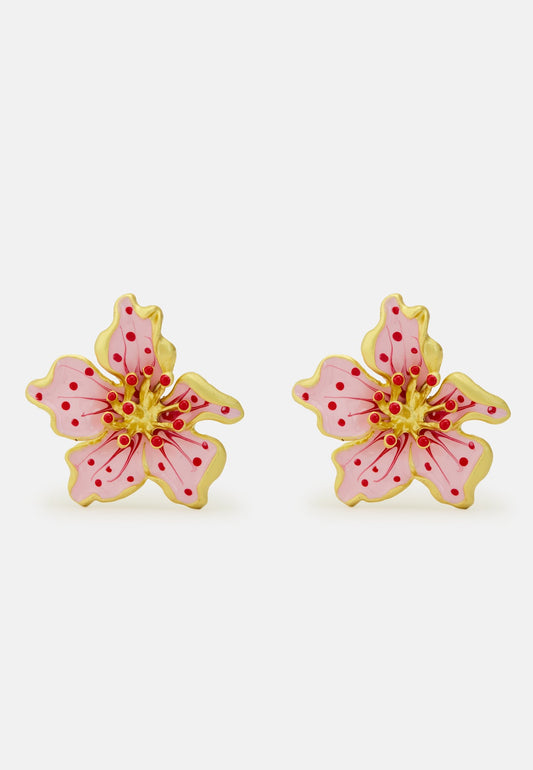 Hibiscus Pink Earrings