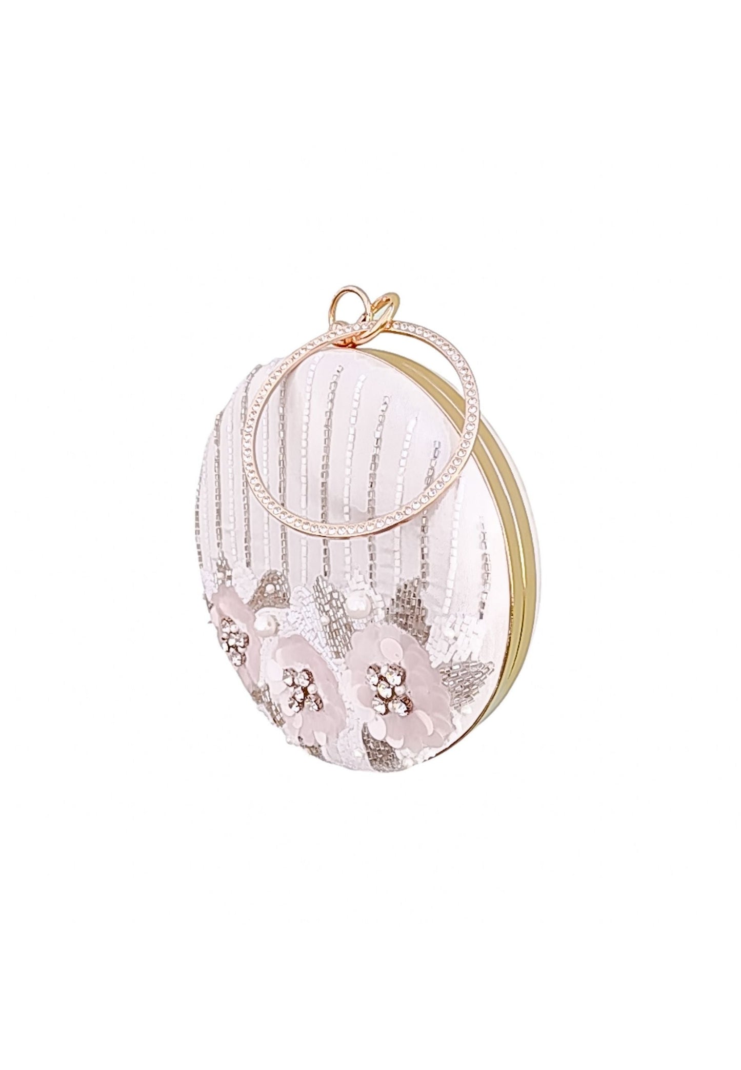 mist clutch white bag Bombay Sunset