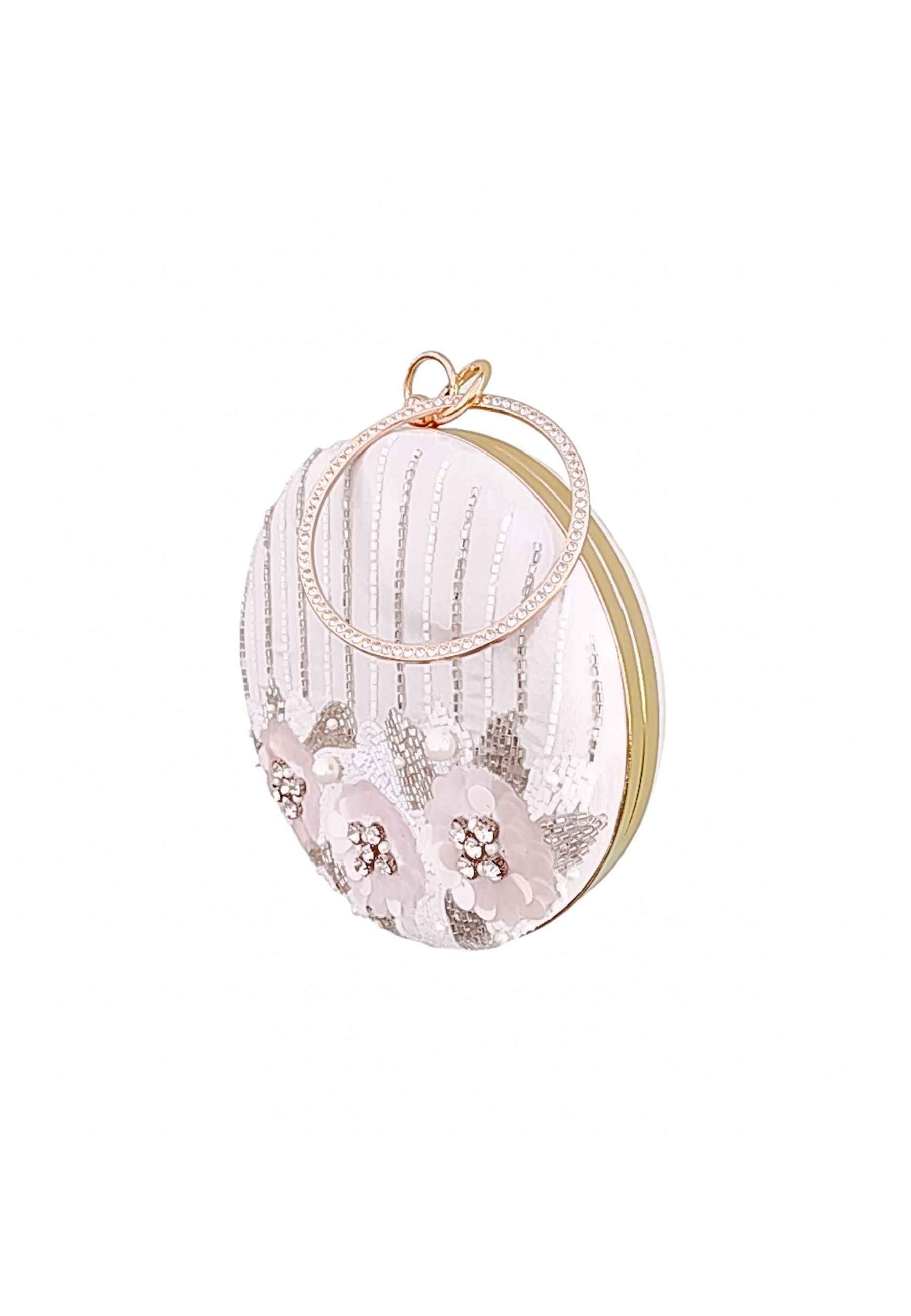 mist clutch white bag Bombay Sunset